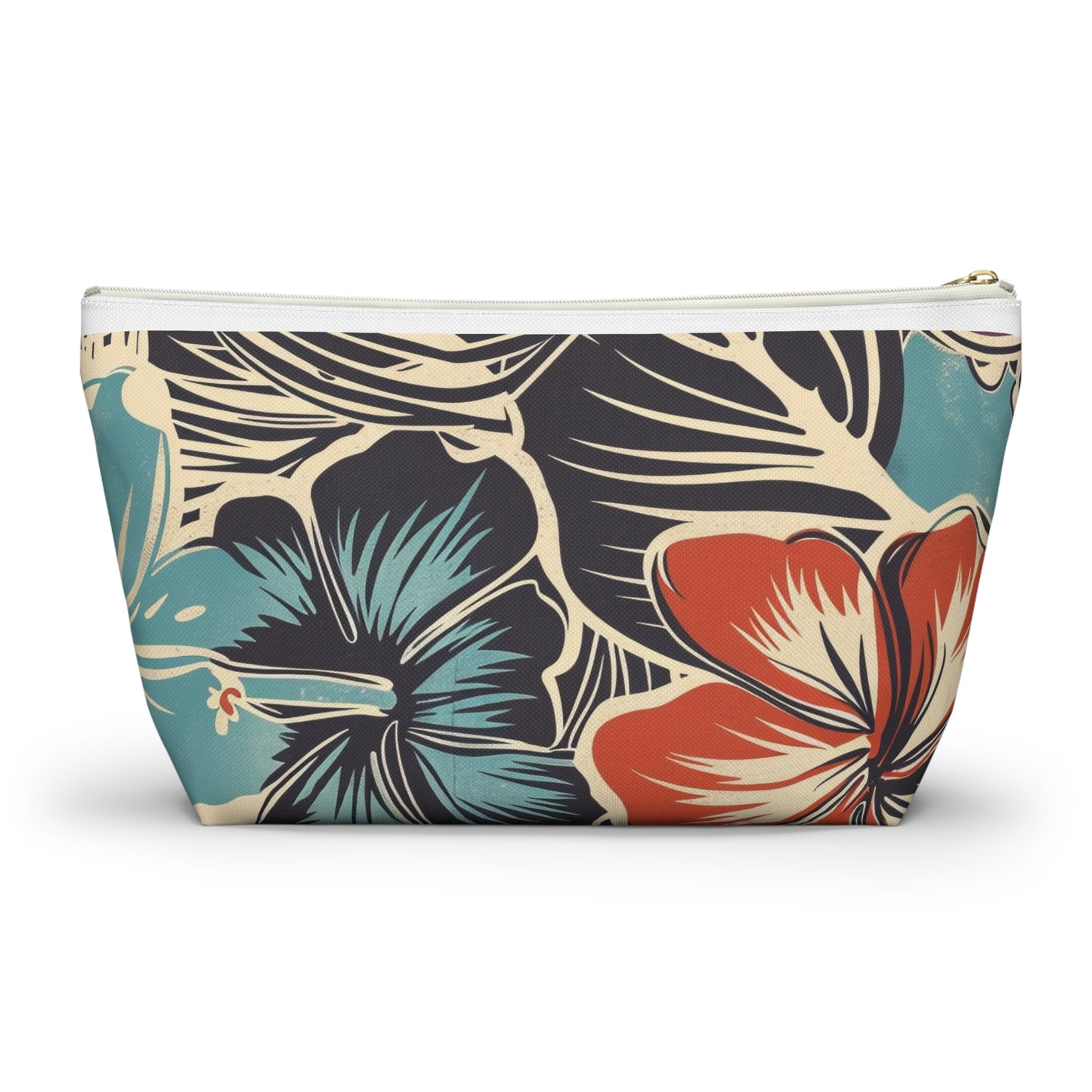 Tropical Floral Accessory Pouch - Makeup Bag, Travel Organizer, Journaling Kit, Gift for Her, Summer Vibes