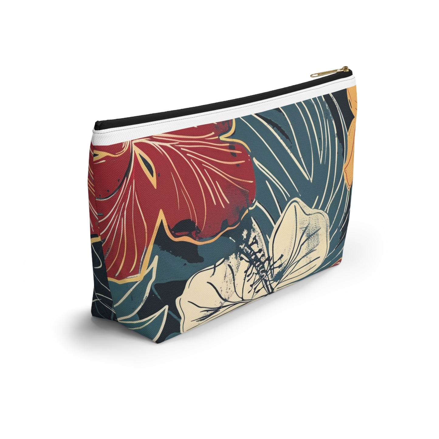 Floral Accessory Pouch | Cosmetic Bag | Travel Makeup Organizer | Gift for Her | Tropical Design | Stylish Storage Solution