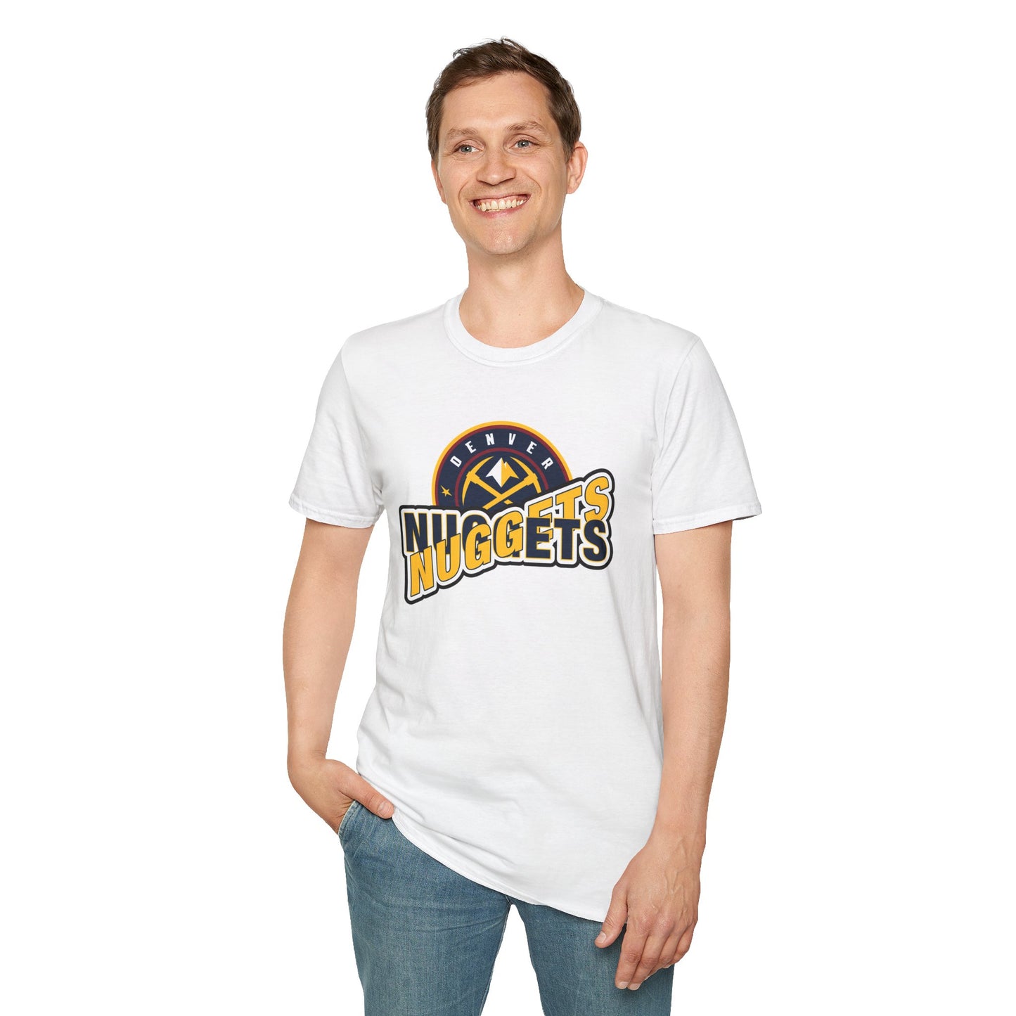 Denver Nuggets Unisex Softstyle T-Shirt, Basketball Fan Gear, Sports Apparel, Game Day Shirt, Gift for Nuggets Fans
