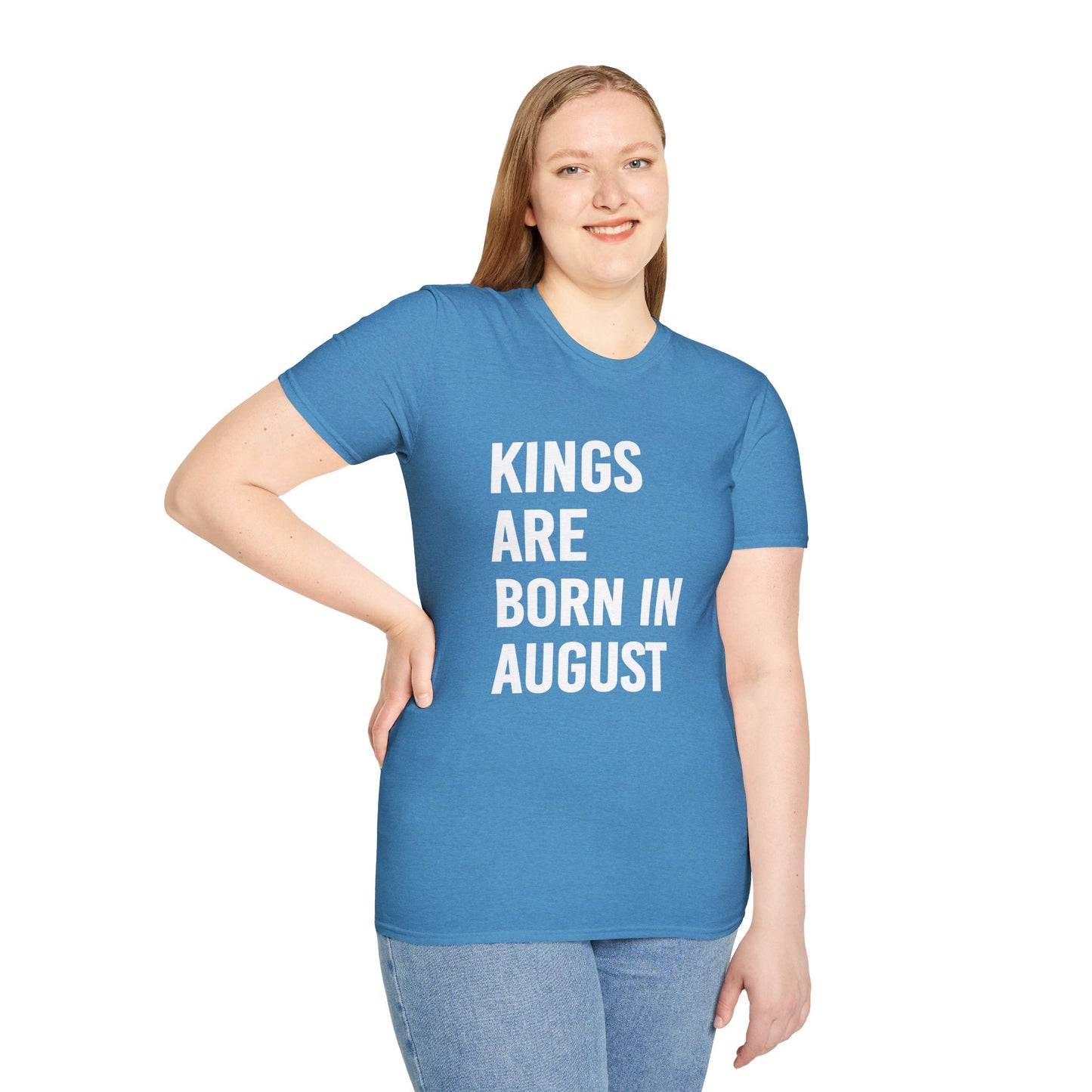Kings Are Born In August T-Shirt, Unisex Softstyle Tee