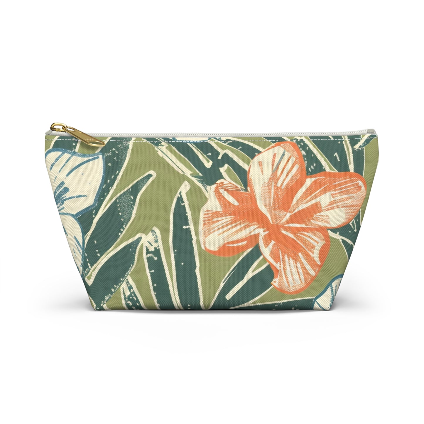 Tropical Floral Accessory Pouch, Travel Makeup Bag, Cosmetic Organizer, Cute Gift for Her, Summer Vacation Essentials