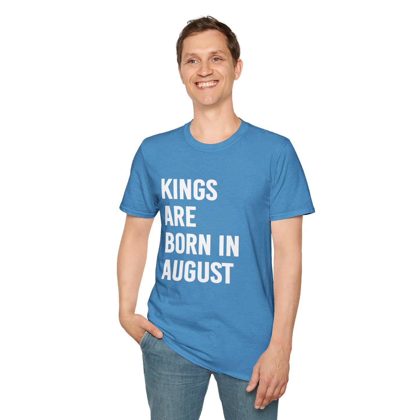 Kings Are Born In August T-Shirt, Unisex Softstyle Tee