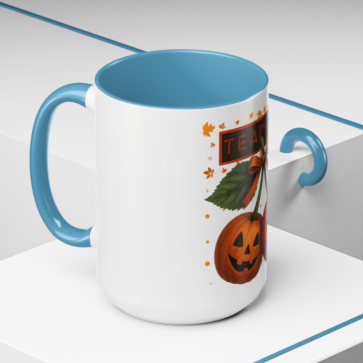 Halloween Teacher Coffee Mug | Pumpkin Autumn Decor | Cute Seasonal Gift for Educators | 11 & 15oz Ceramic Cups