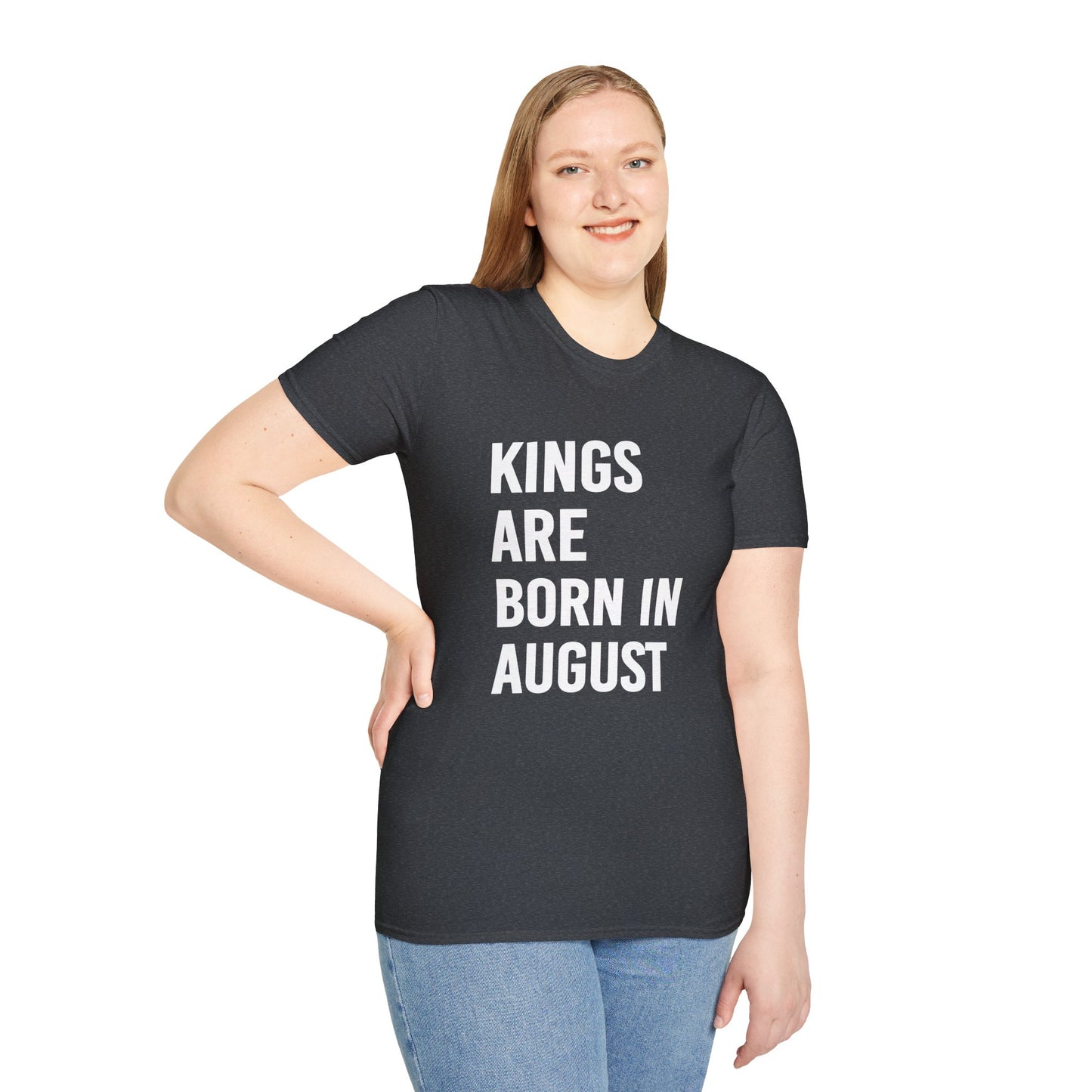 Kings Are Born In August T-Shirt, Unisex Softstyle Tee
