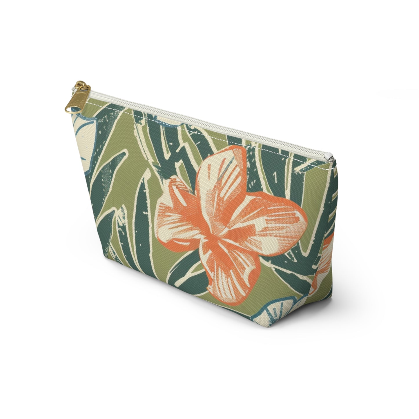Tropical Floral Accessory Pouch, Travel Makeup Bag, Cosmetic Organizer, Cute Gift for Her, Summer Vacation Essentials