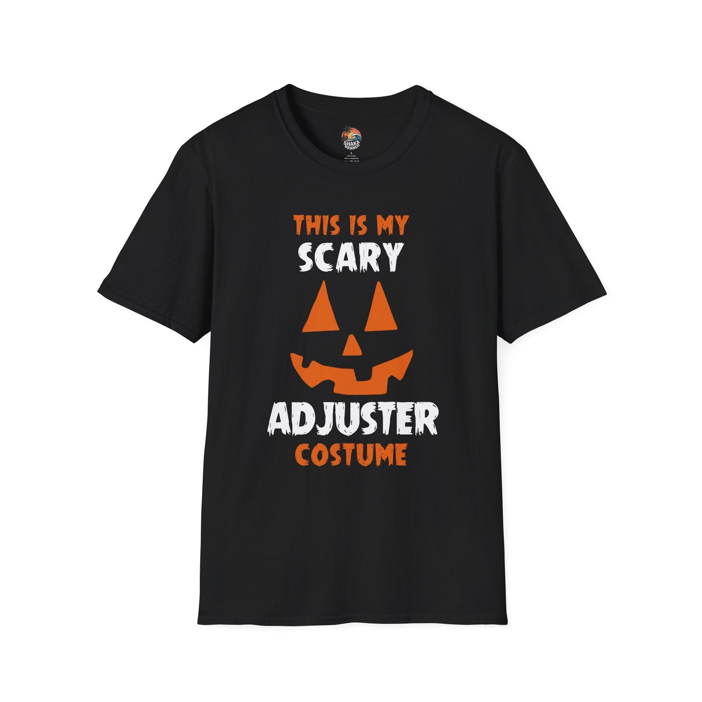 Shaka Brands | Halloween T‑Shirt | “This Is My Scary Adjuster Costume” | Unisex | Soft Cotton Blend | Sizes S–2XL