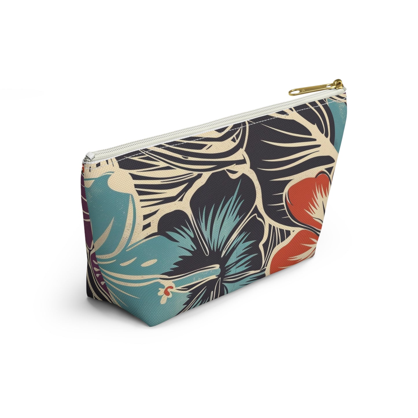 Tropical Floral Accessory Pouch - Makeup Bag, Travel Organizer, Journaling Kit, Gift for Her, Summer Vibes