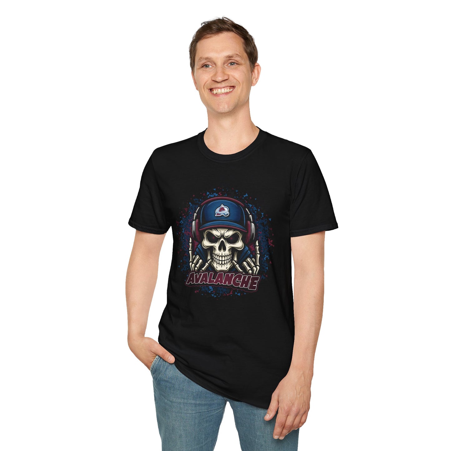 Avalanche Skull Graphic T-Shirt, Unisex Tee, Casual Wear, Gifts for Men, Halloween Party Shirt, Music Lover's Apparel