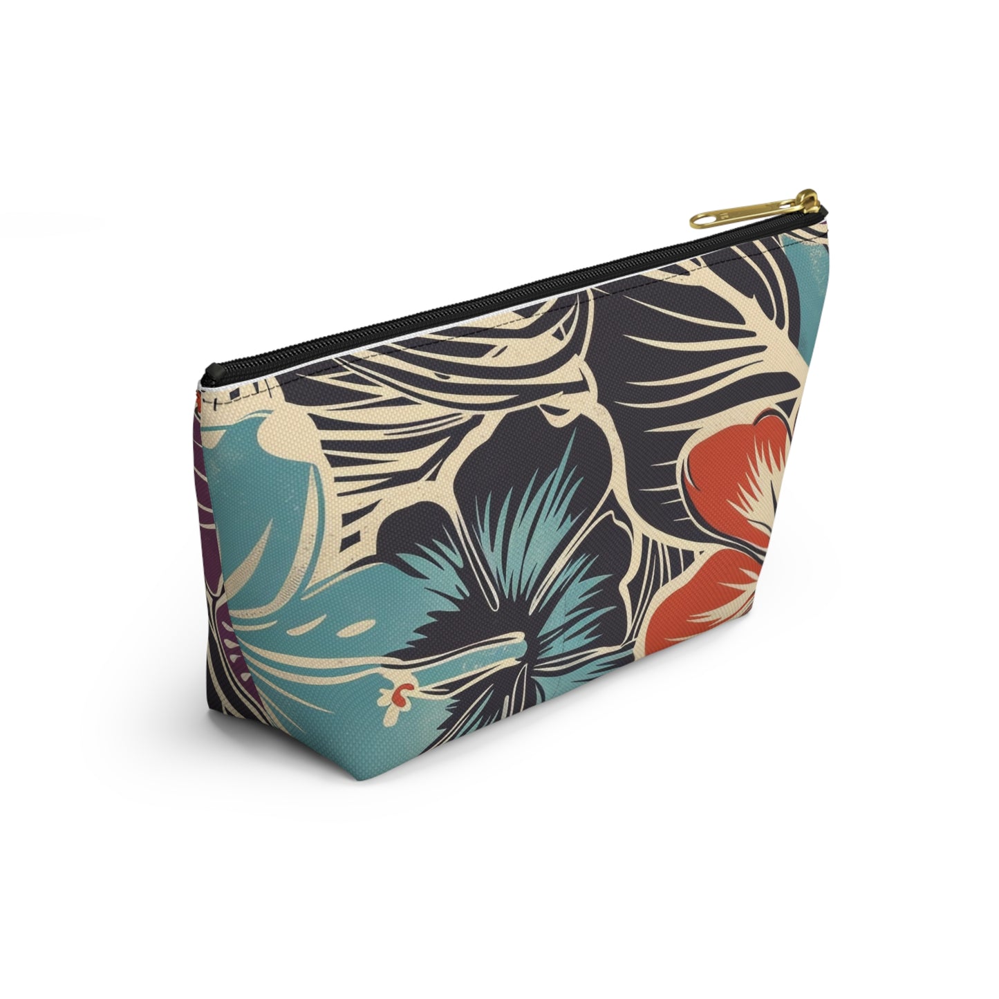 Tropical Floral Accessory Pouch - Makeup Bag, Travel Organizer, Journaling Kit, Gift for Her, Summer Vibes
