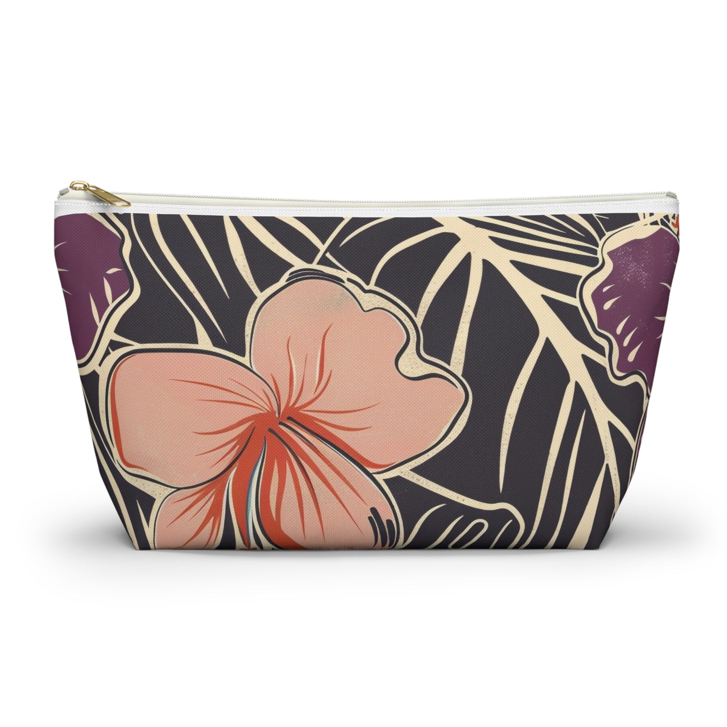 Tropical Floral Accessory Pouch - Makeup Bag, Travel Organizer, Journaling Kit, Gift for Her, Summer Vibes