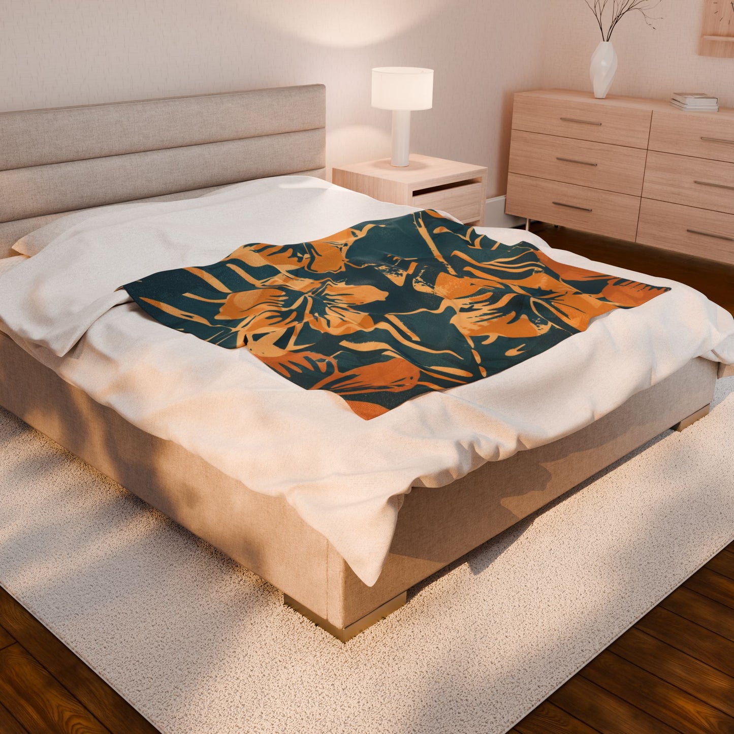 Tropical Floral Plush Blanket - Cozy Home Decor, Great Gift for Birthdays, Weddings, Holidays, Relaxing Evenings, Kids' Rooms