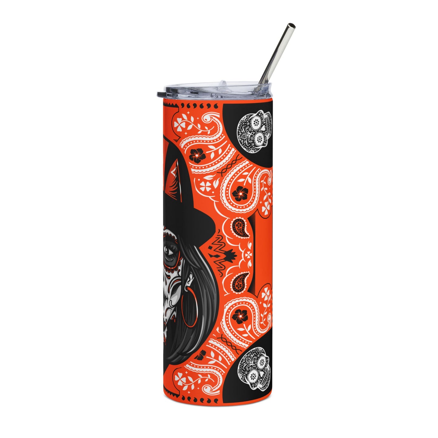 Bengals Sugar Skull 20 oz Tumbler – Sublimated, Double-Walled