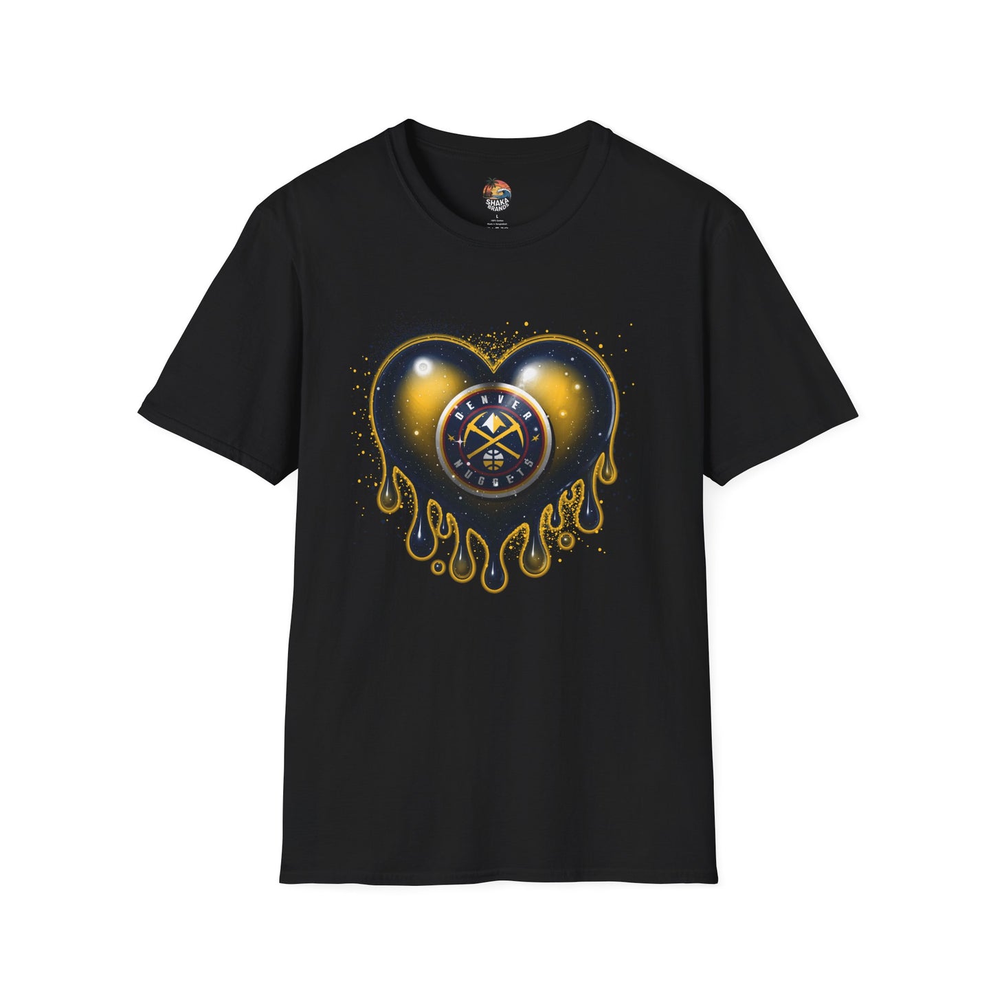 Nuggets Dripping Heart T-Shirt - Unisex Softstyle Tee, Trendy Graphic Top, Perfect for Valentine's Day, Casual Wear, Unique Gift Idea
