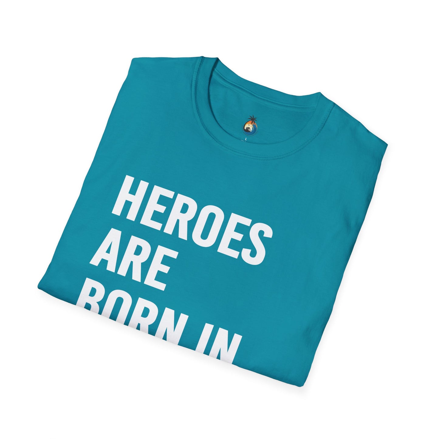 Heroes Are Born in July Unisex Softstyle T-Shirt, Birthday Gift Tee, Casual Wear, Summer Outfit, Party T-Shirt