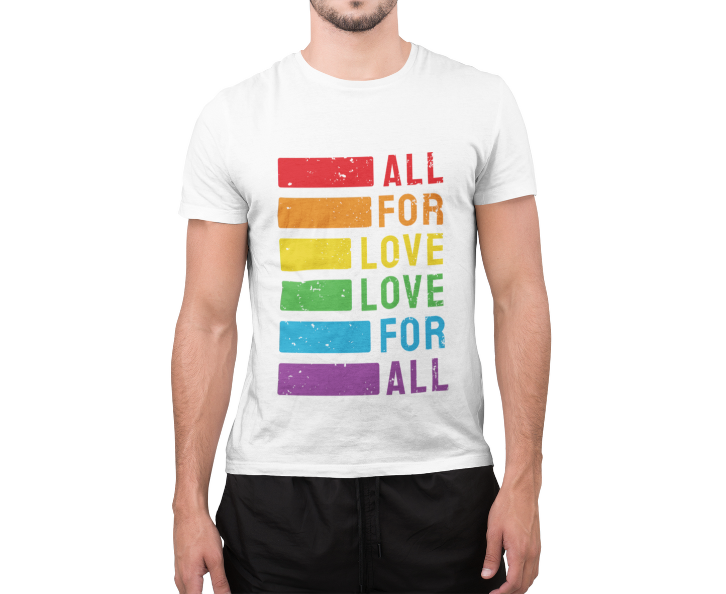 All For Love - Love For All T-Shirt, LGBTQ+ Summer Wear, Pride Month,