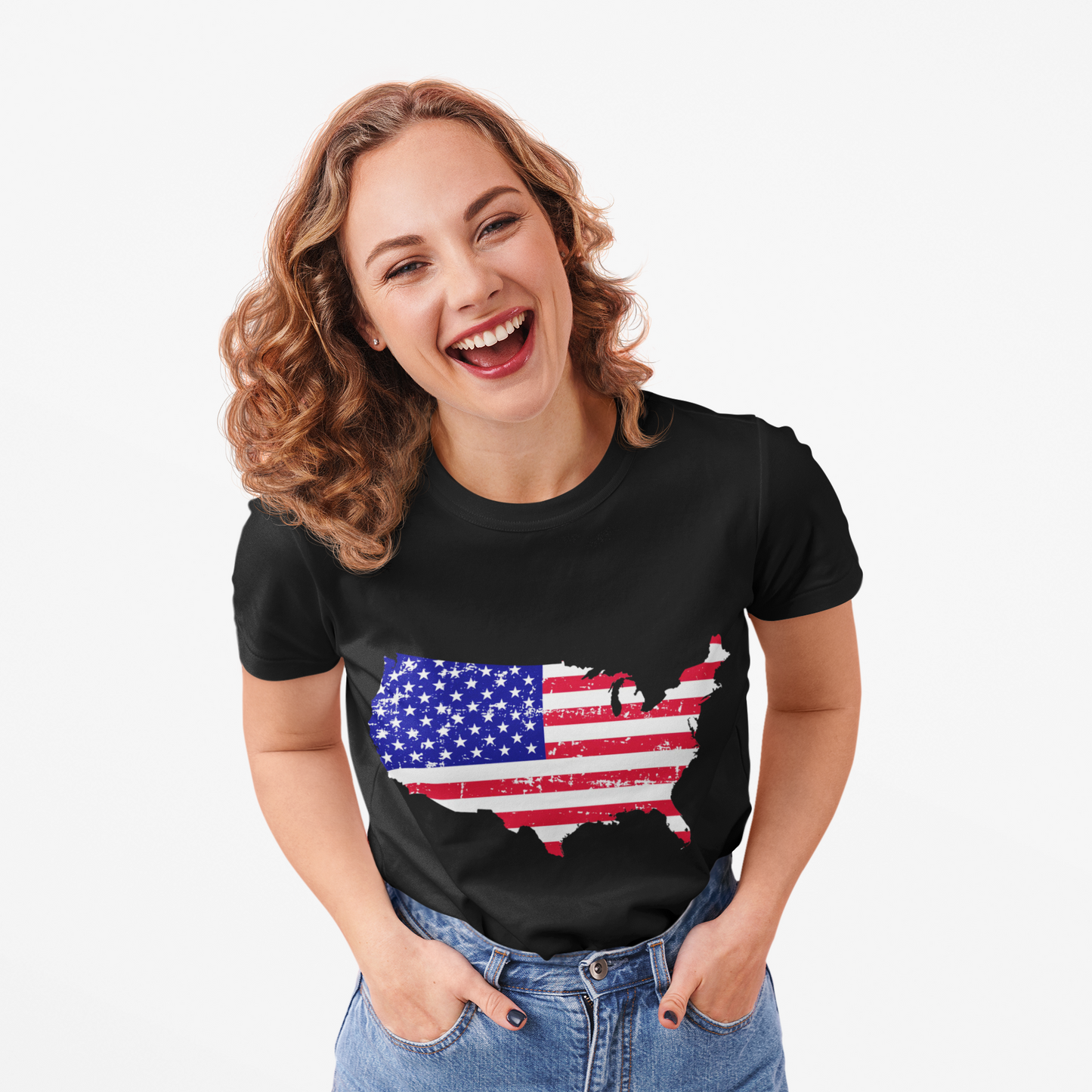 Vintage American Flag Women's Tee, Patriotic T-Shirt, Summer Wardrobe Essential, Great for Independence Day, Casual Wear