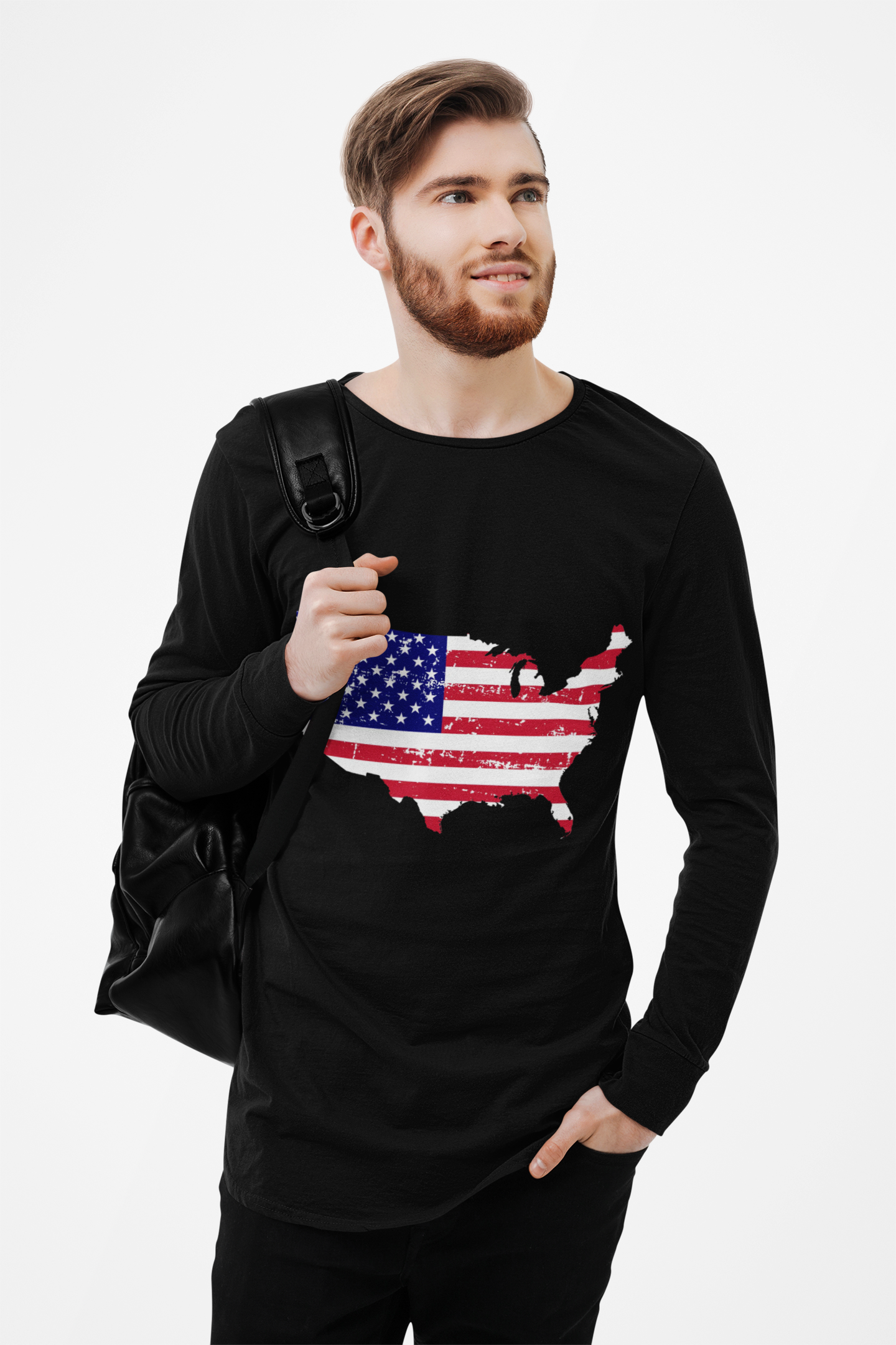 Patriotic Long Sleeve Tee, USA Flag Shirt, Gift for Veterans, Independence Day Apparel, American Pride Clothing