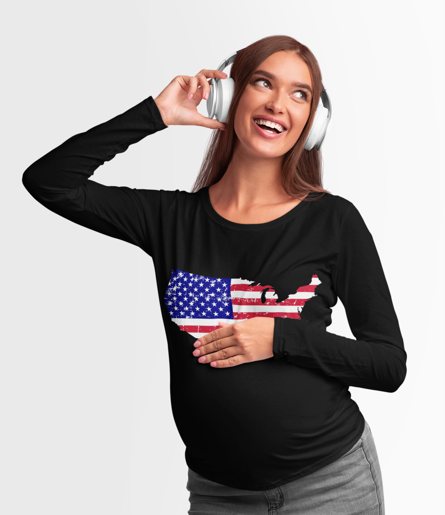 Patriotic Long Sleeve Tee, USA Flag Shirt, Gift for Veterans, Independence Day Apparel, American Pride Clothing