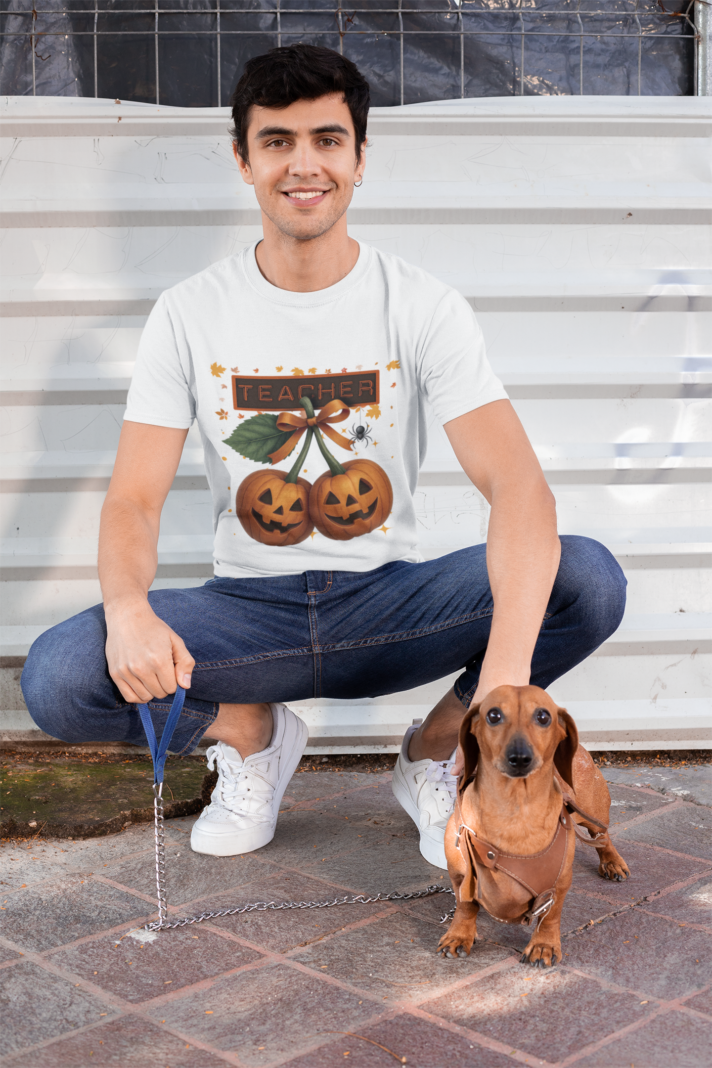 Halloween Teacher T-Shirt with Pumpkins, Spooky Costume Tee, Fall Festival Shirt, Autumn Gift for Educators, Halloween Party Top