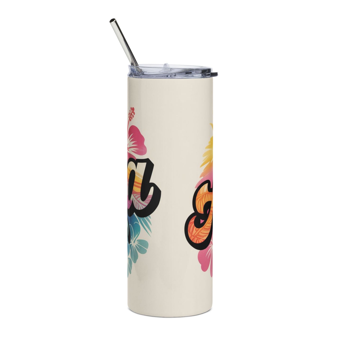 Vibrant Aloha Stainless Steel Tumbler, Beach Vibes Coffee Cup, Travel Mug, Summer Drinkware, Gift for Ocean Lovers