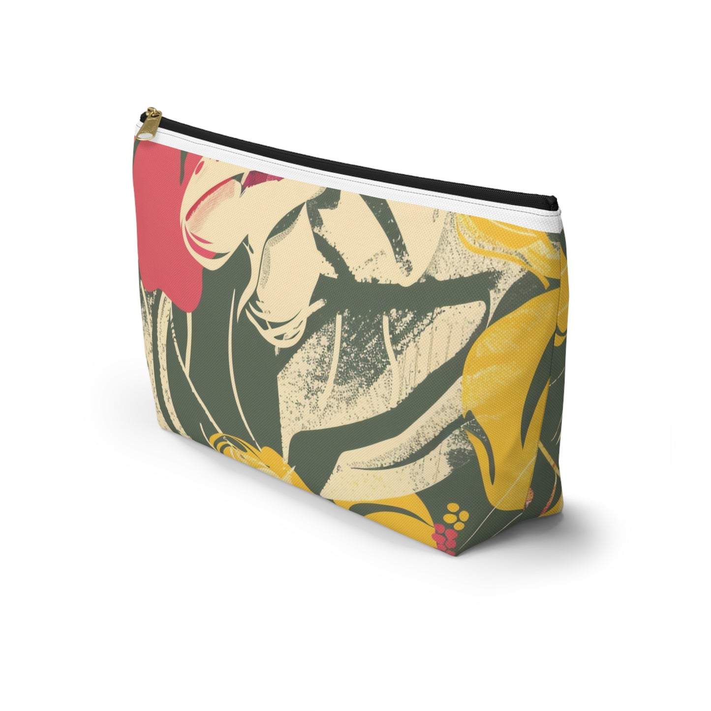 Floral Accessory Pouch, Tropical Makeup Bag, Travel Organizer, Gift for Her, Beach Purse, Cute Cosmetic Case