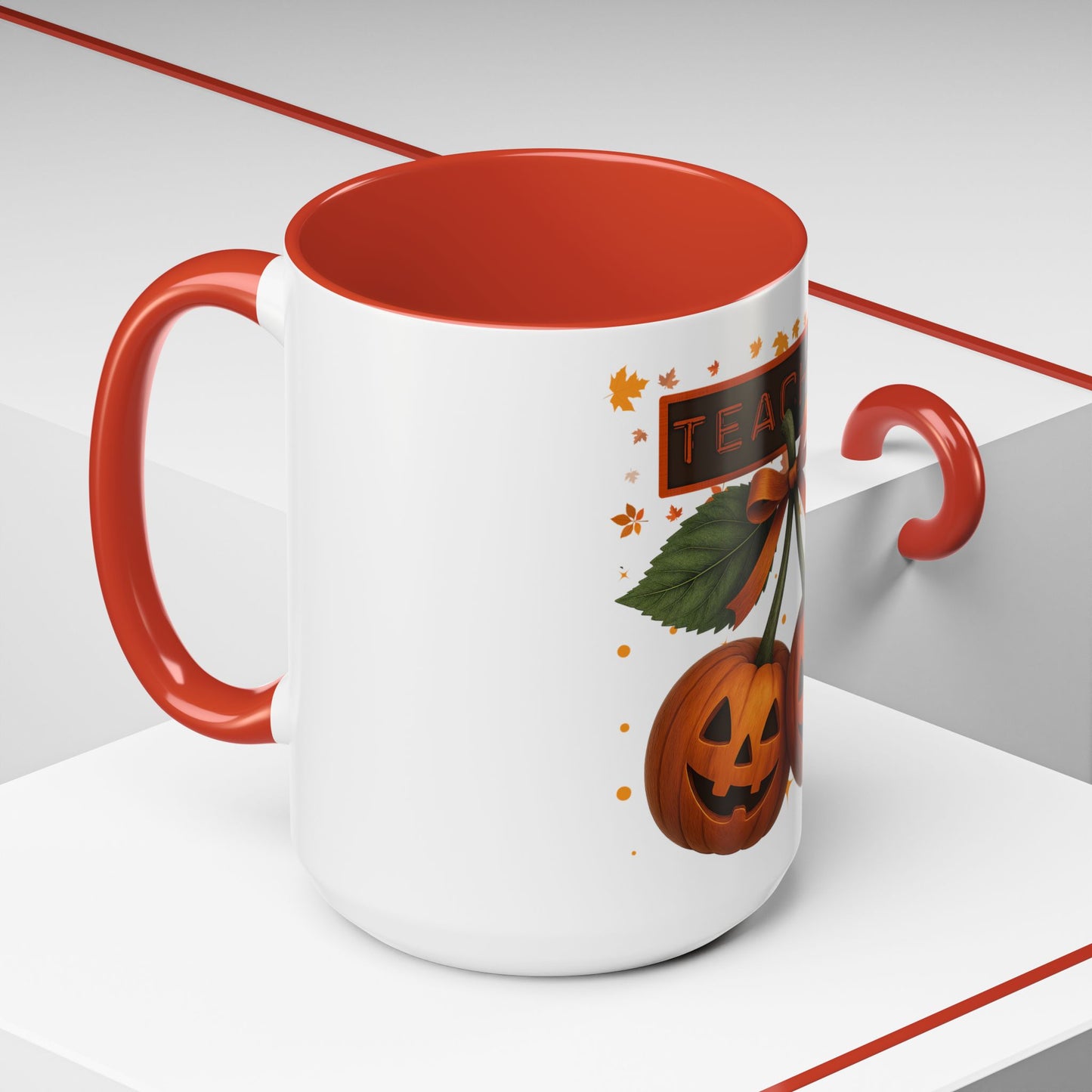 Halloween Teacher Coffee Mug | Pumpkin Autumn Decor | Cute Seasonal Gift for Educators | 11 & 15oz Ceramic Cups