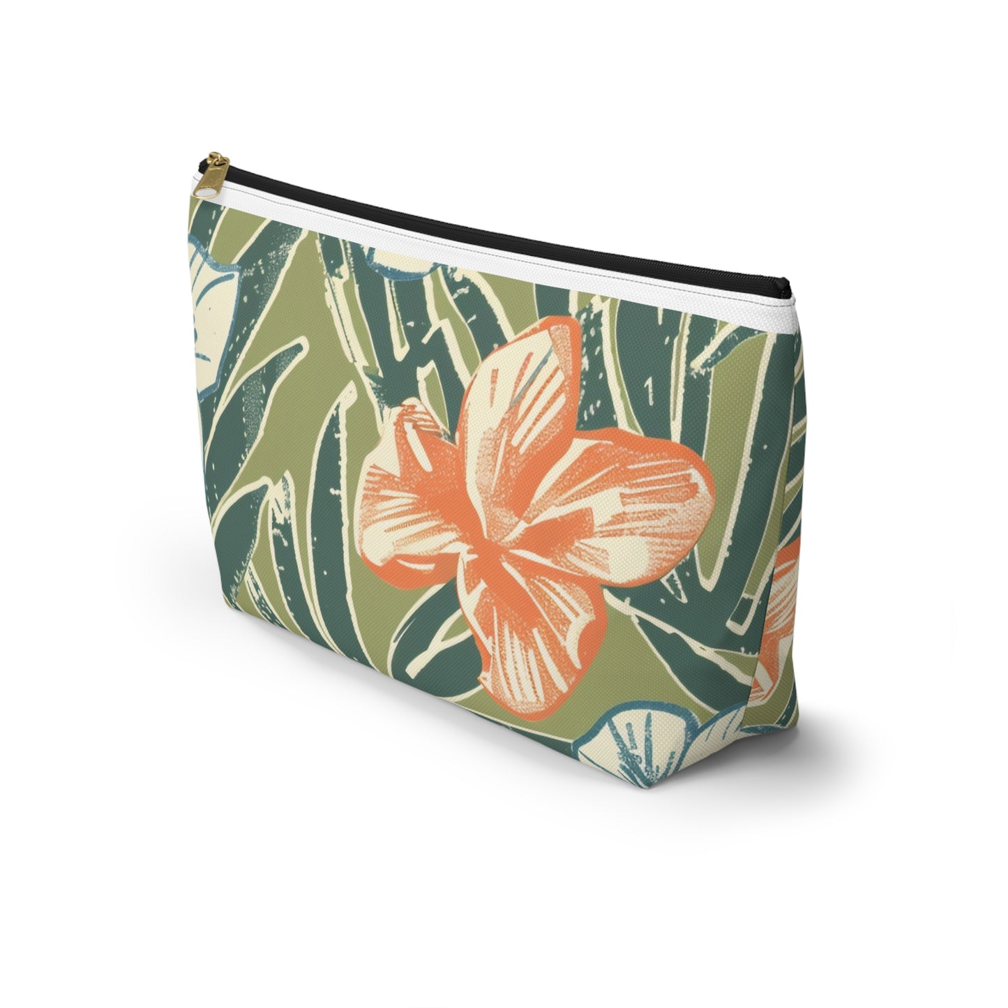 Tropical Floral Accessory Pouch, Travel Makeup Bag, Cosmetic Organizer, Cute Gift for Her, Summer Vacation Essentials