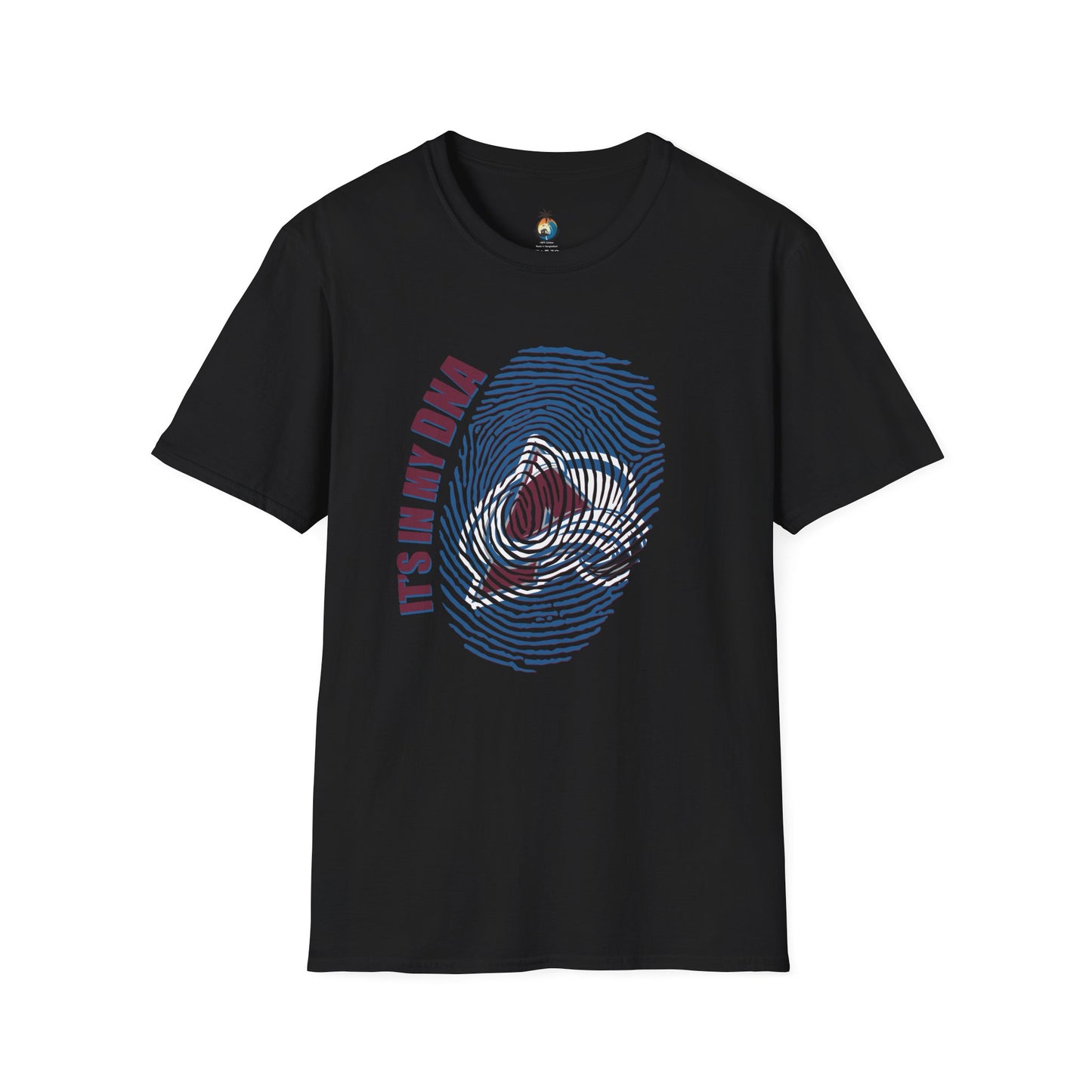 Avalanche Its in my DNA T-Shirt with Unique Fingerprint Design, Casual Wear, Gift for Sports Fans, Birthday Present, Trendy Graphic Tee