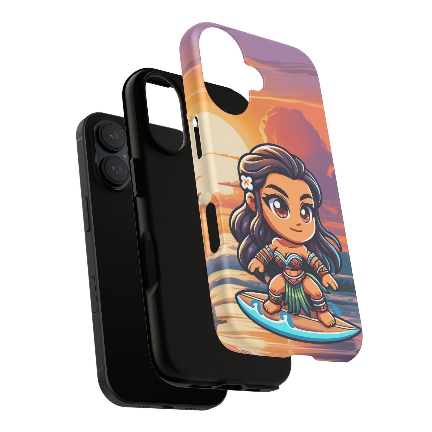 Charming Phone Case with Surfing Design, Trendy Phone Cover, Cute Cartoon Phone Case, Gift for Ocean Lovers, Summer Vibe Accessory