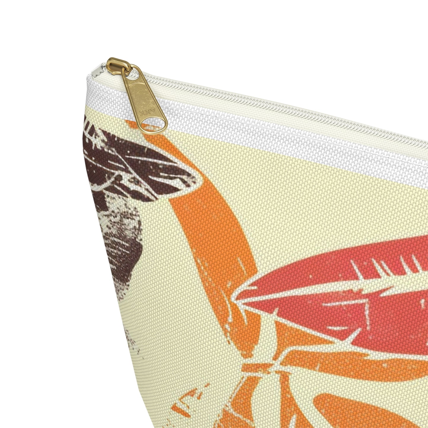 Bohemian Leaf Accessory Pouch, Travel Makeup Bag, Cosmetic Organizer, Earthy Gift, Eco-Friendly Zip Pouch