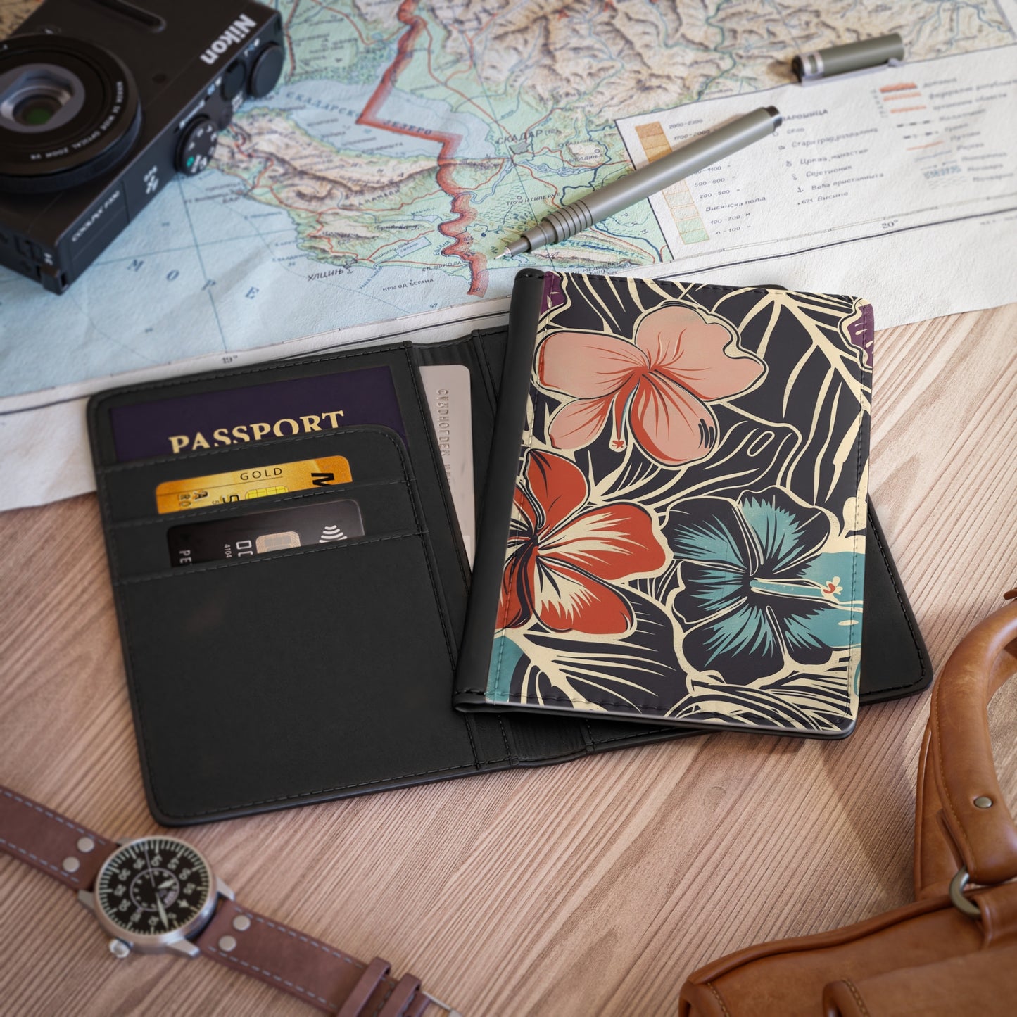 Tropical Floral Passport Cover | Travel Accessory, Vacation Gift, Birthday Present, Summer Adventure, Floral Design