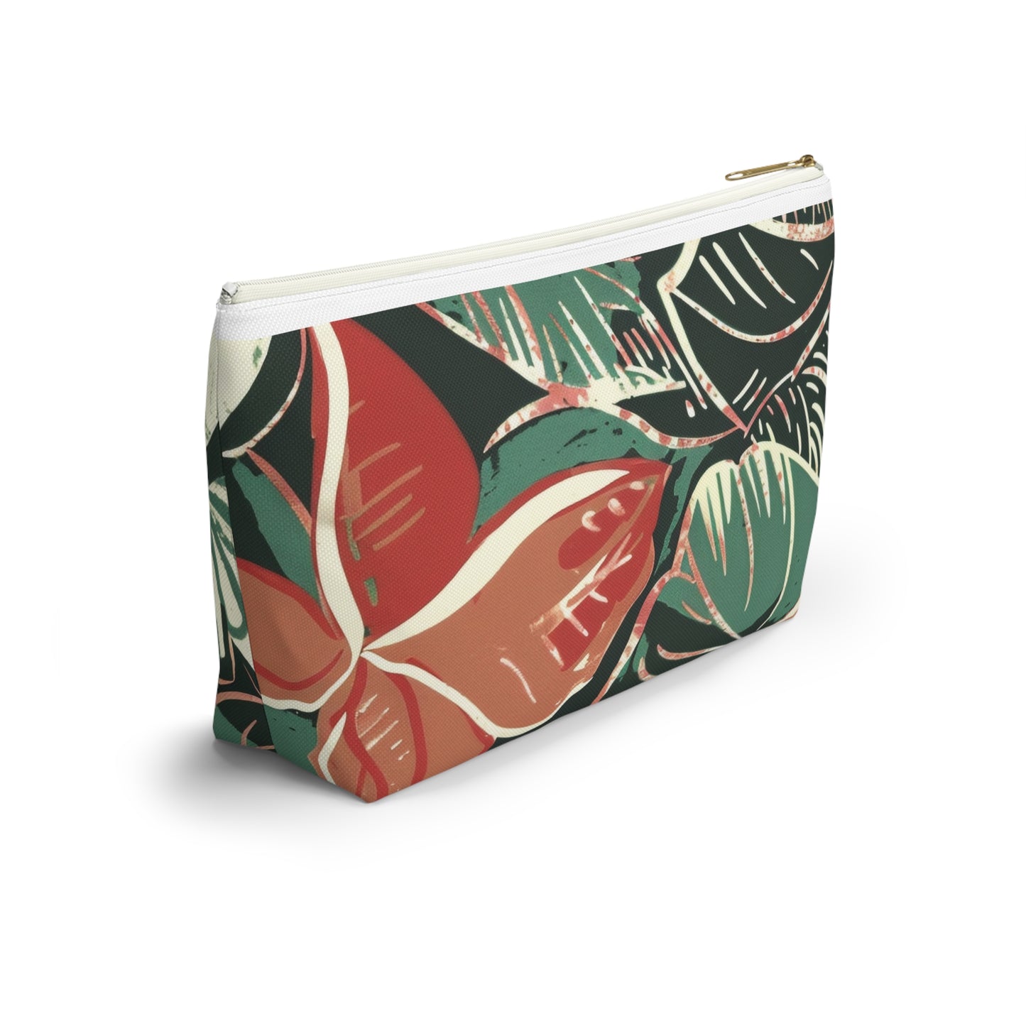 Tropical Print Accessory Pouch, Floral Makeup Bag, Travel Organizer, Gift for Her, Boho Style, Summer Vibe, Toiletry Bag