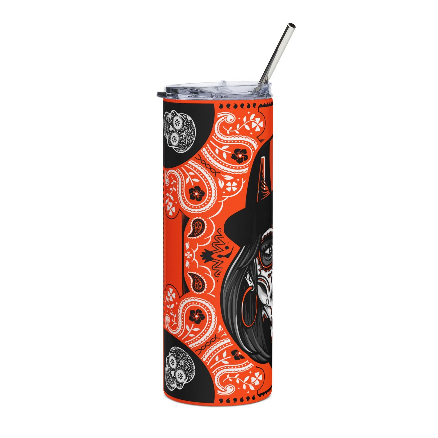 Bengals Sugar Skull 20 oz Tumbler – Sublimated, Double-Walled
