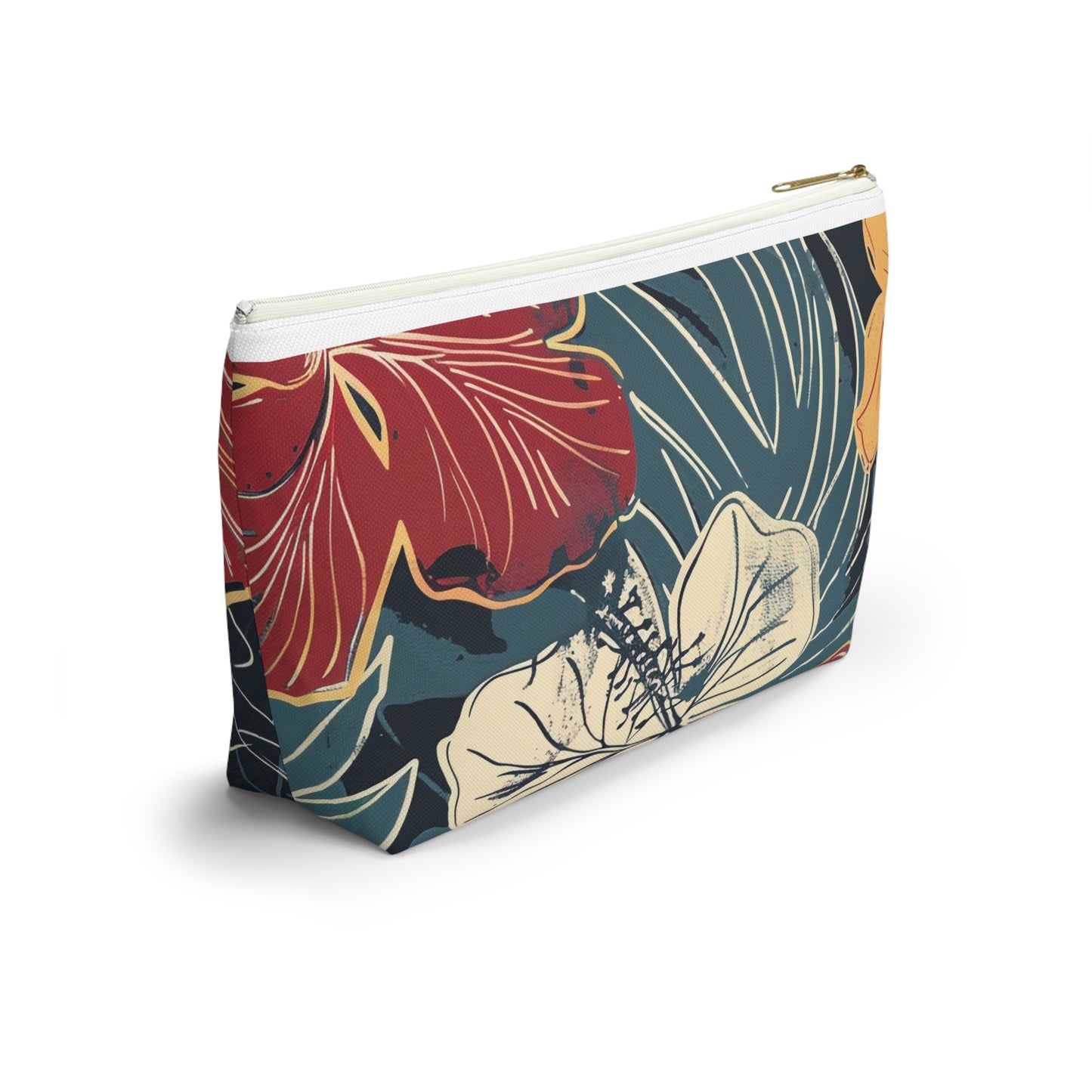 Floral Accessory Pouch | Cosmetic Bag | Travel Makeup Organizer | Gift for Her | Tropical Design | Stylish Storage Solution