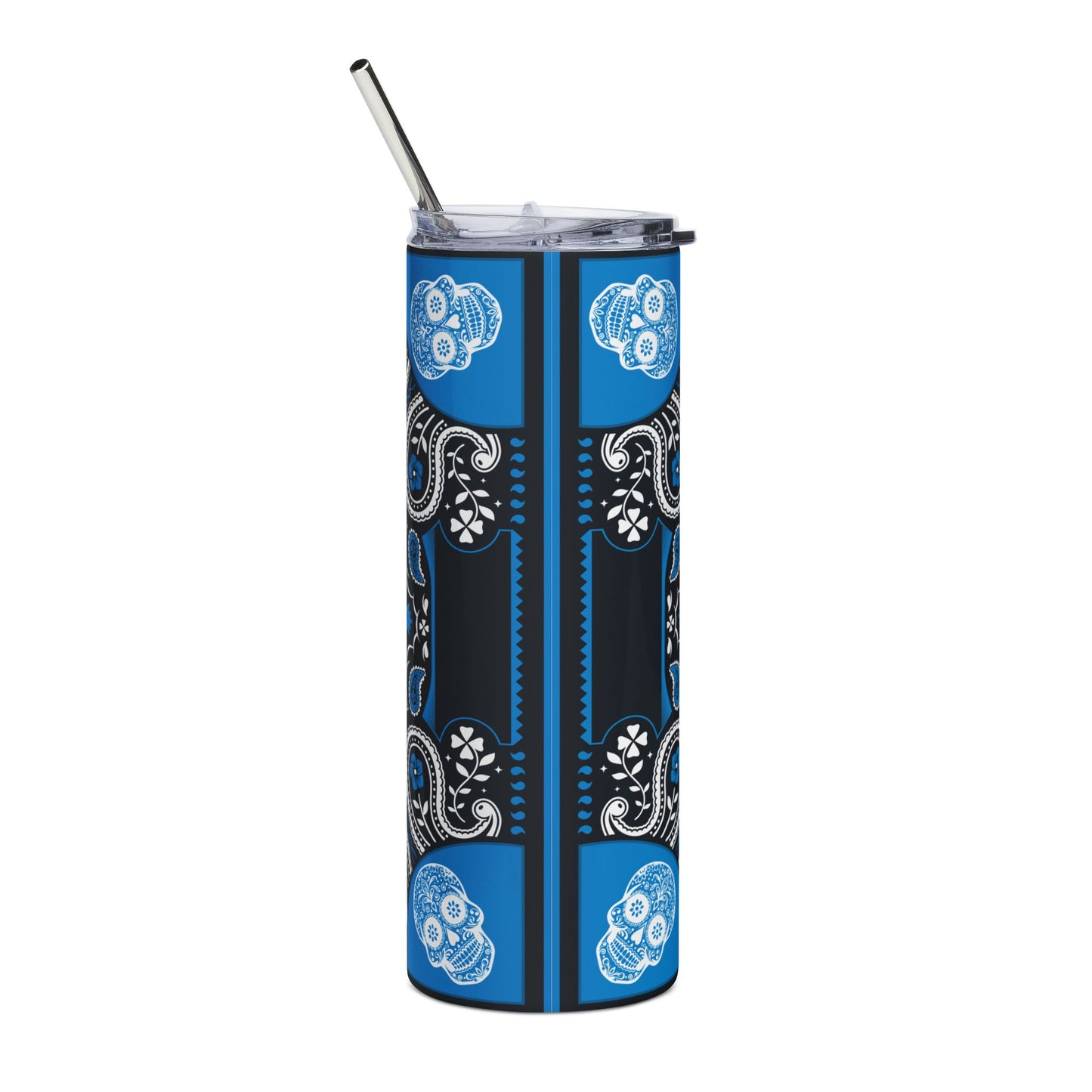 Panthers Sugar Skull 20 oz Tumbler – Sublimated, Double-Walled