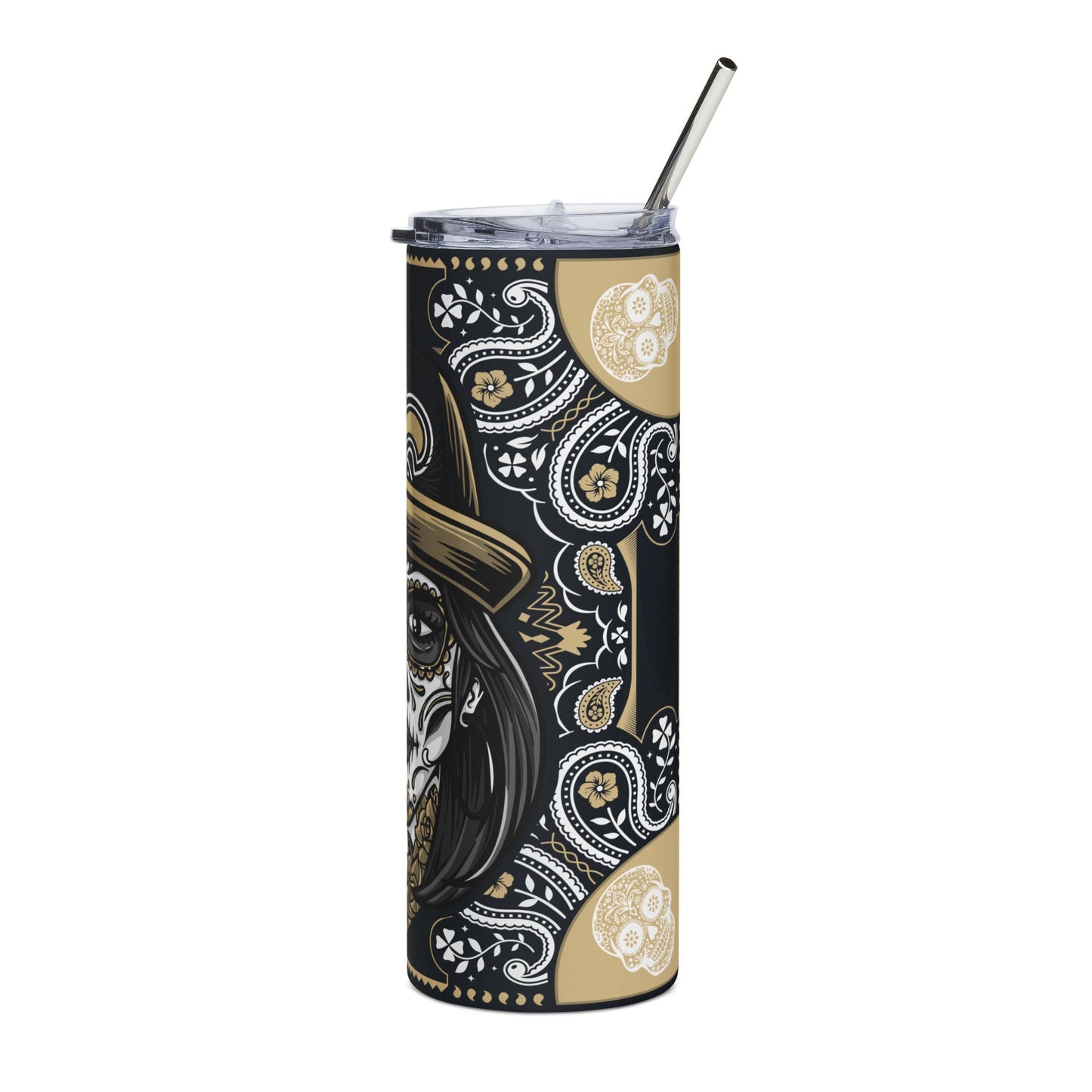 Saints Sugar Skull 20 oz Tumbler – Sublimated, Double-Walled