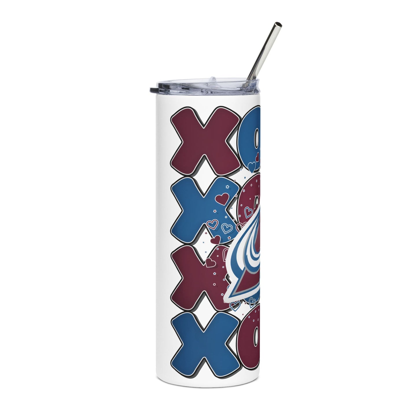 Avalanche XOXO Tumbler for Sports Lovers, 20oz Travel Mug, Eco-Friendly Drinkware, Perfect Gift for Fans, Camping, College Events