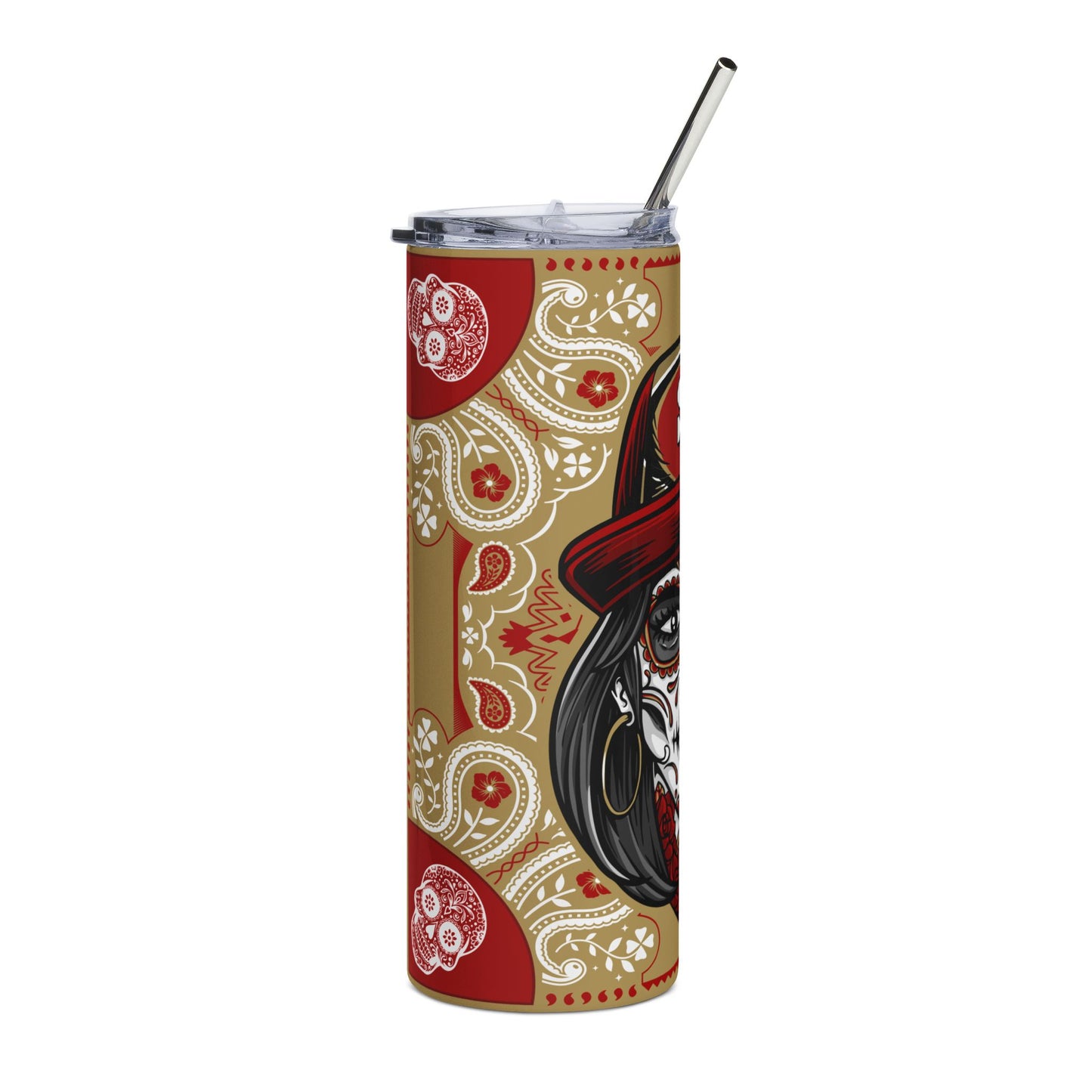49ers Sugar Skull 20 oz Tumbler – Sublimated, Double-Walled