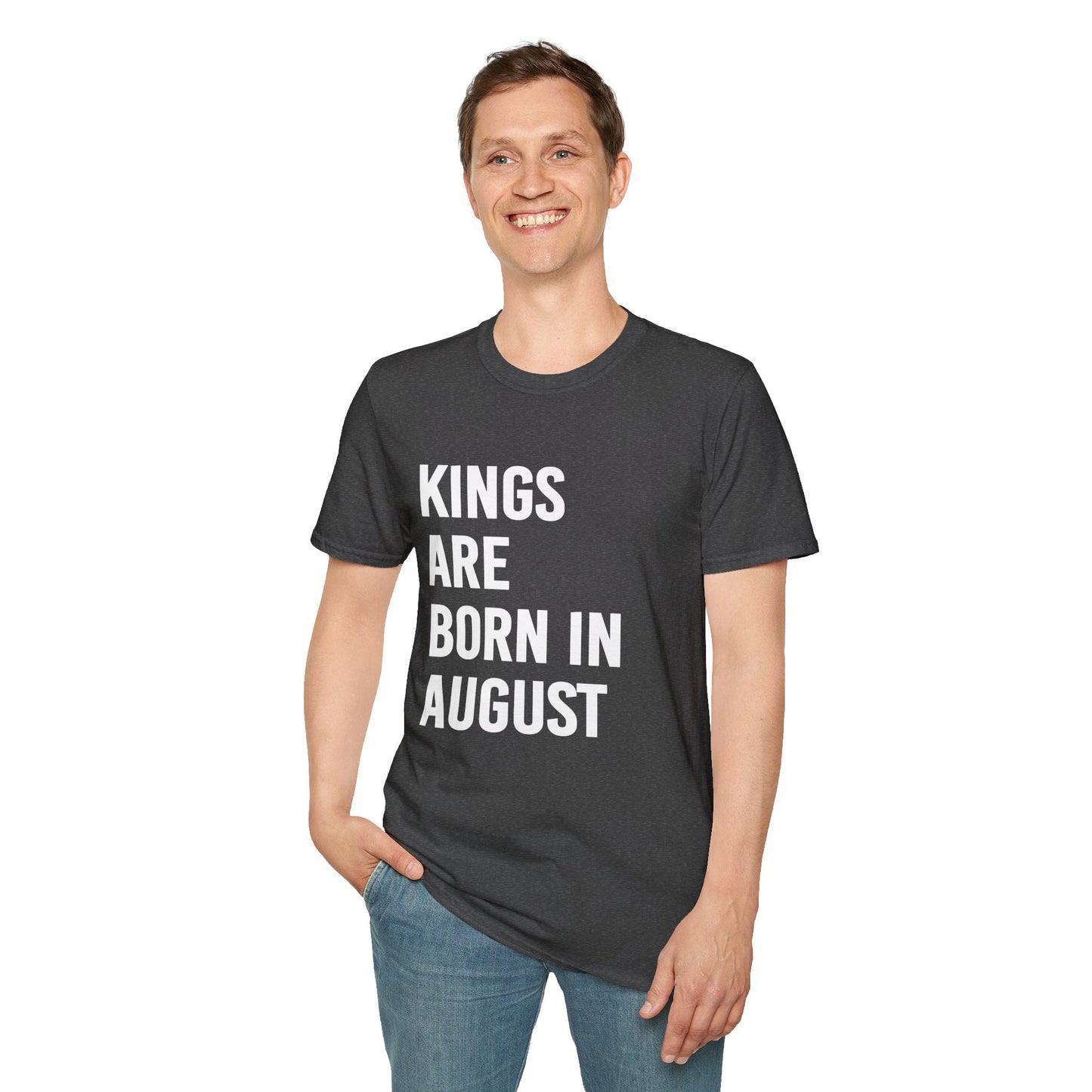 Kings Are Born In August T-Shirt, Unisex Softstyle Tee