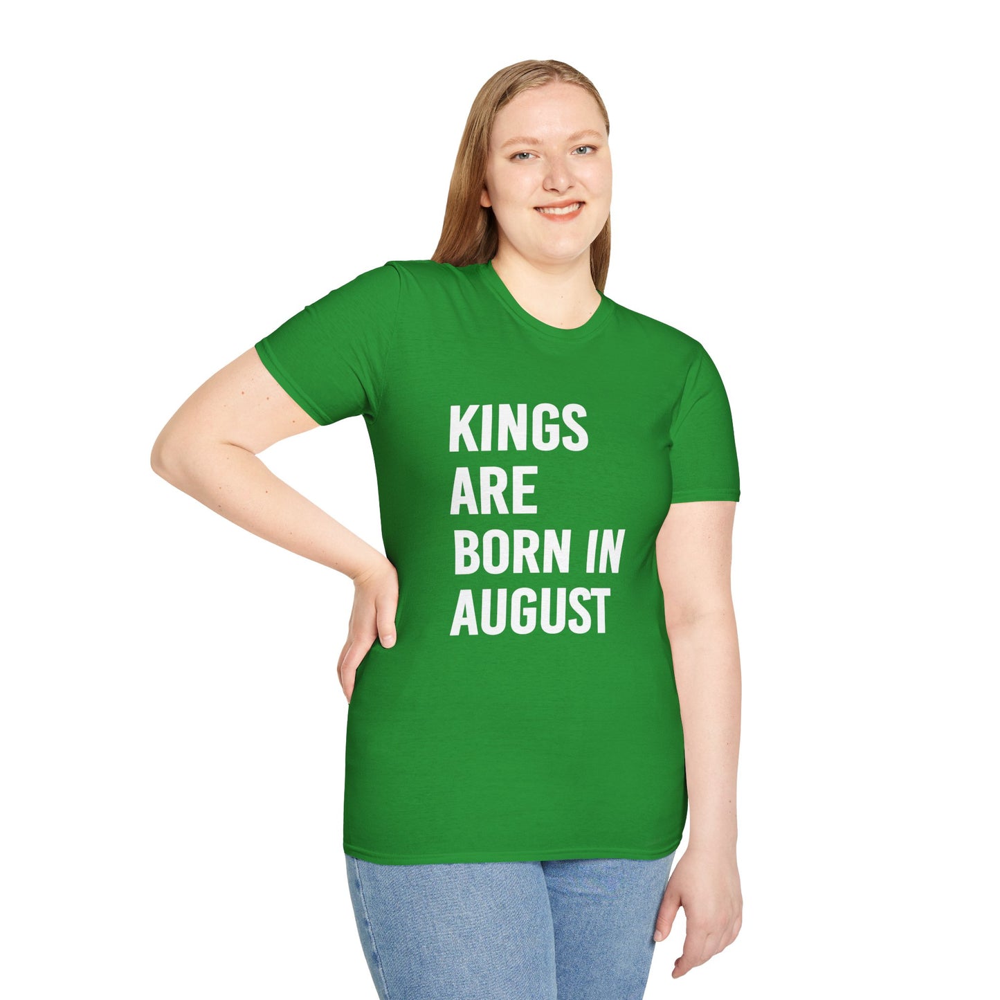 Kings Are Born In August T-Shirt, Unisex Softstyle Tee