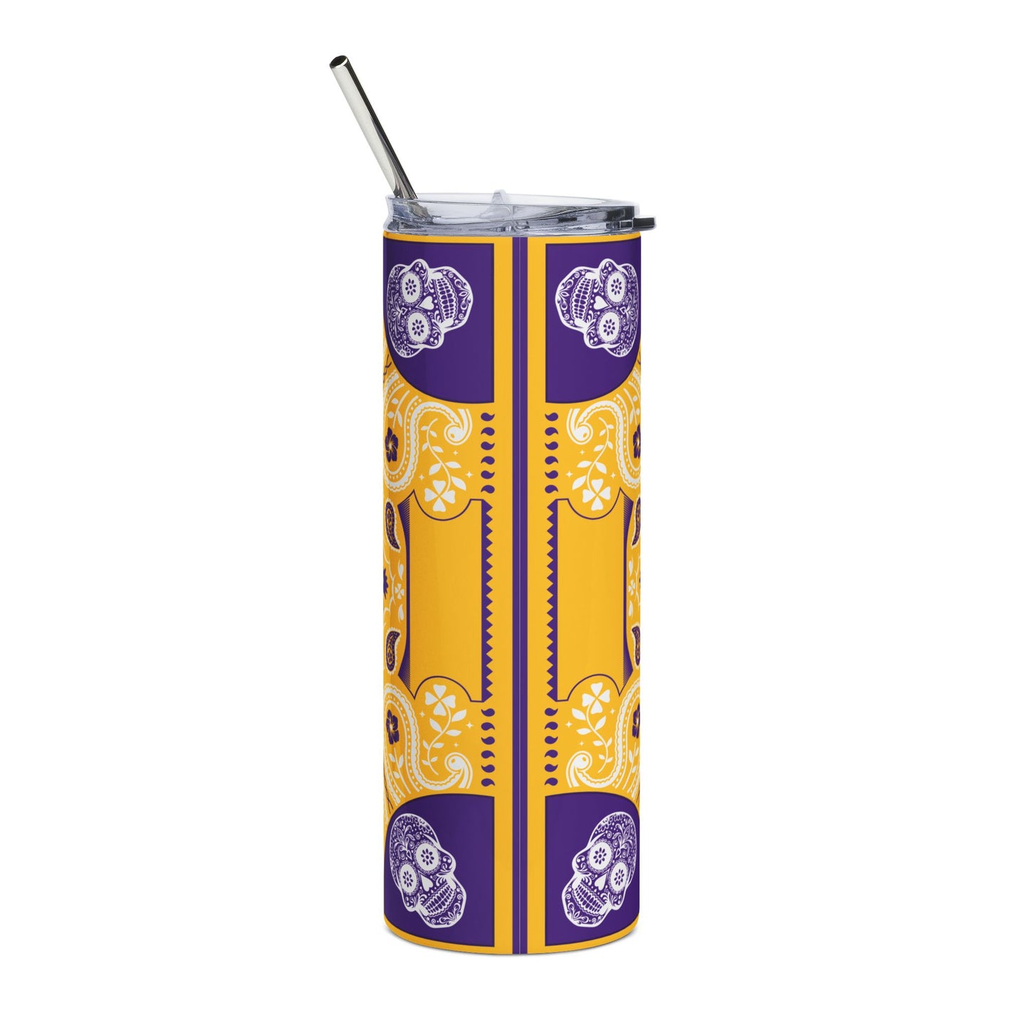 Vikings Sugar Skull 20 oz Tumbler – Sublimated, Double-Walled