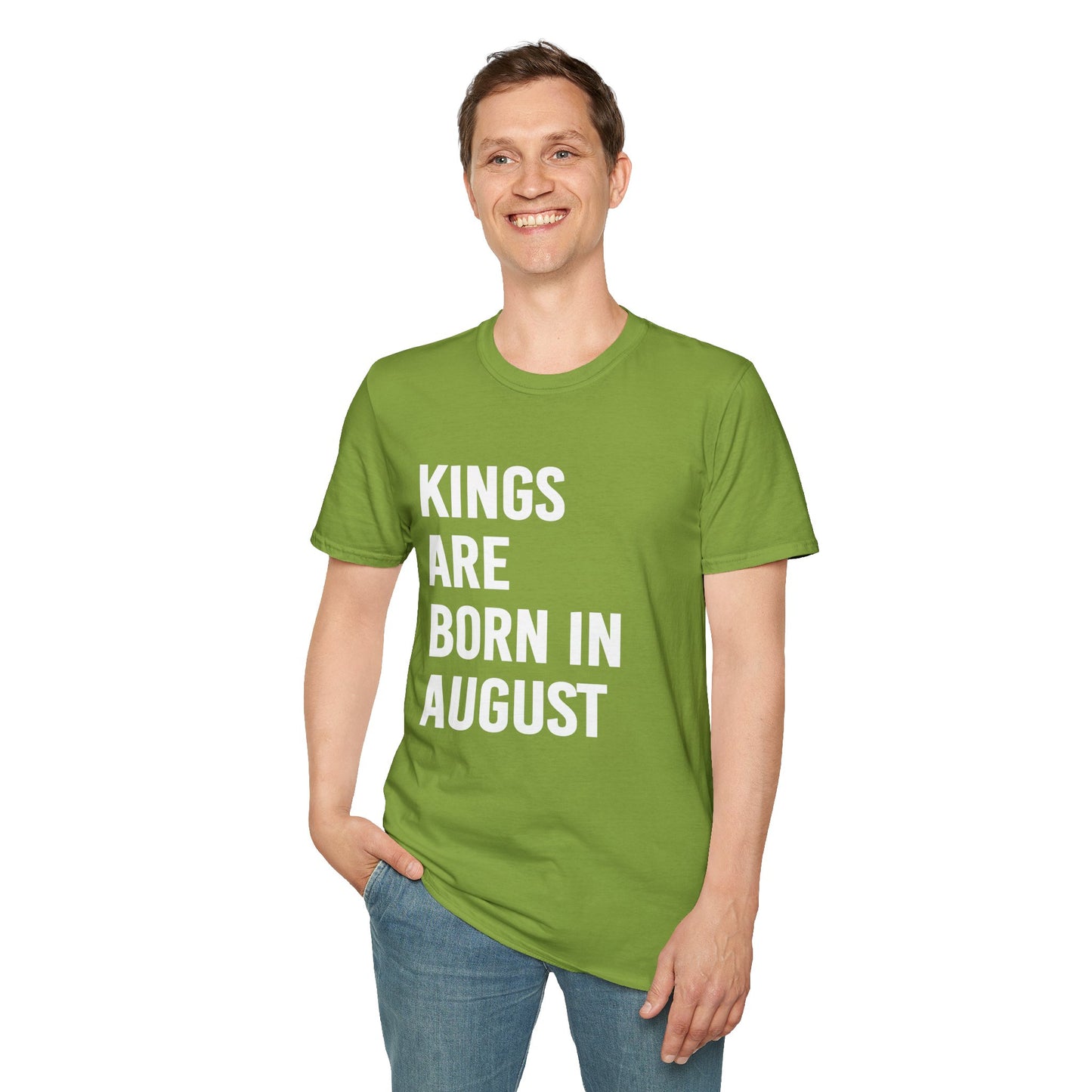 Kings Are Born In August T-Shirt, Unisex Softstyle Tee