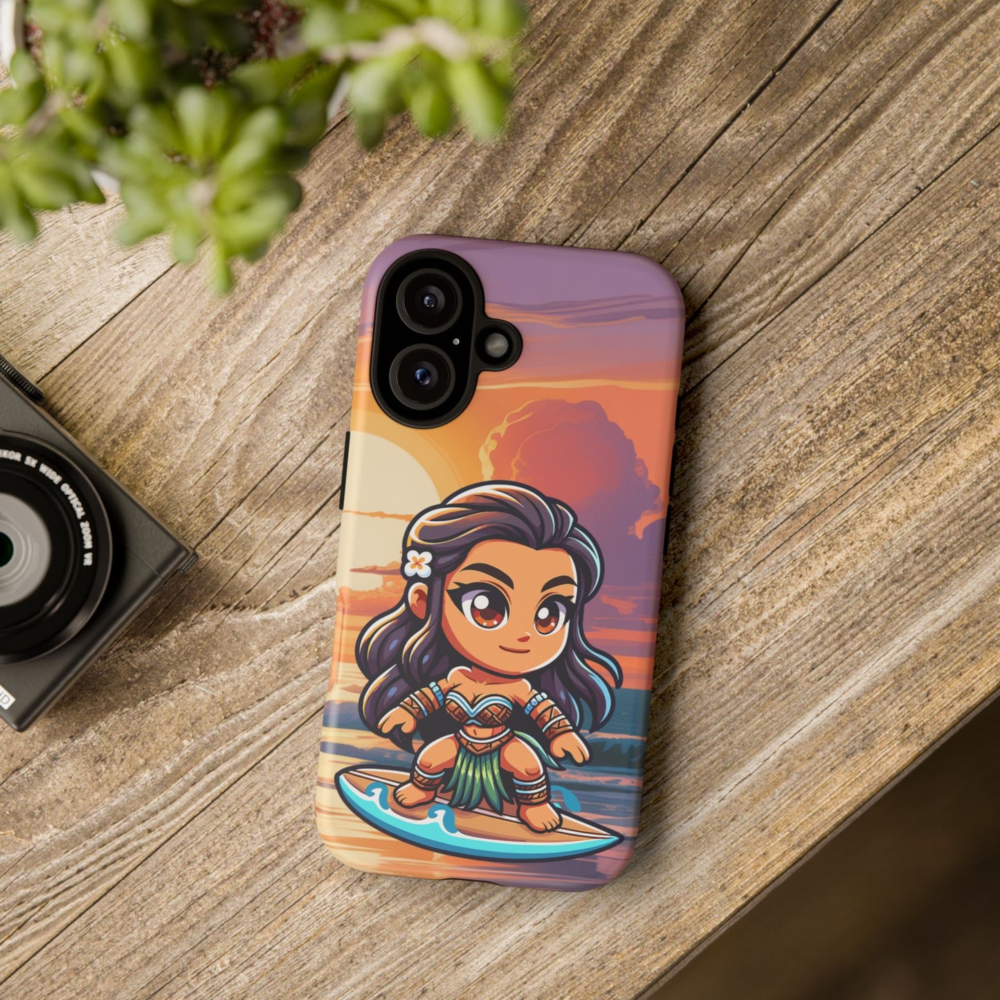 Charming Phone Case with Surfing Design, Trendy Phone Cover, Cute Cartoon Phone Case, Gift for Ocean Lovers, Summer Vibe Accessory