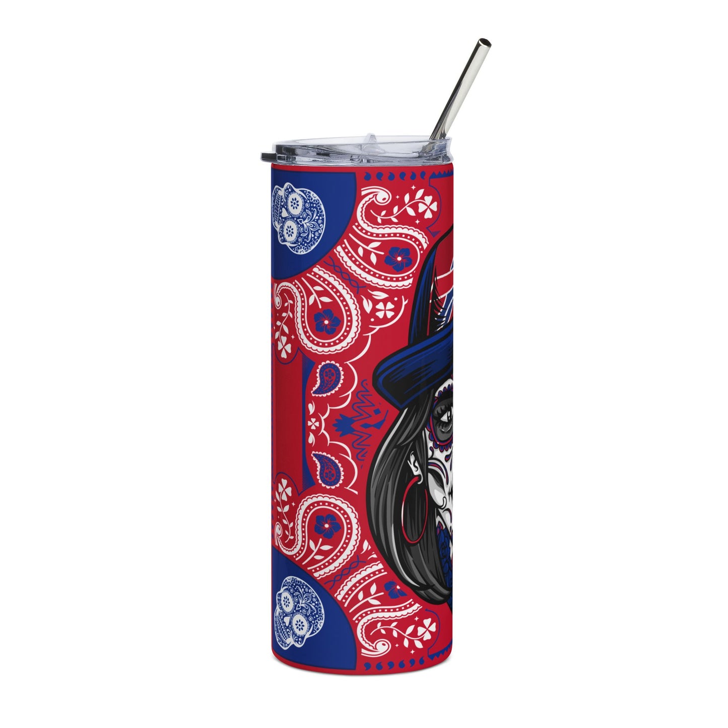 Bills Sugar Skull 20 oz Tumbler – Sublimated, Double-Walled