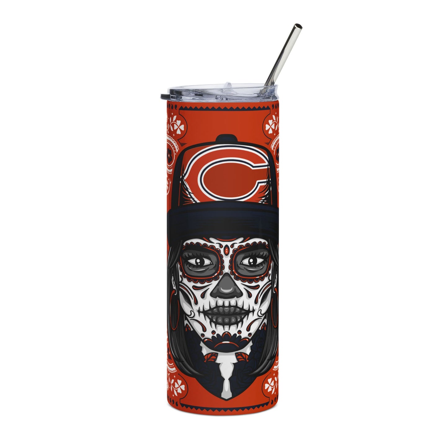 Bears Sugar Skull 20 oz Tumbler – Sublimated, Double-Walled