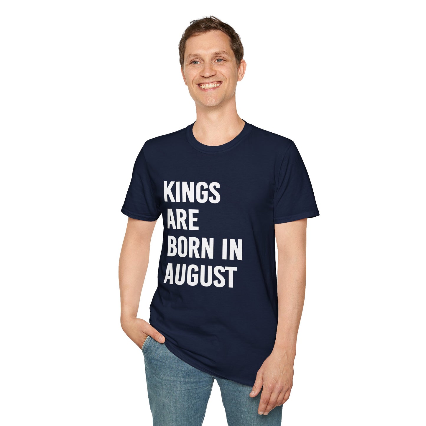 Kings Are Born In August T-Shirt, Unisex Softstyle Tee