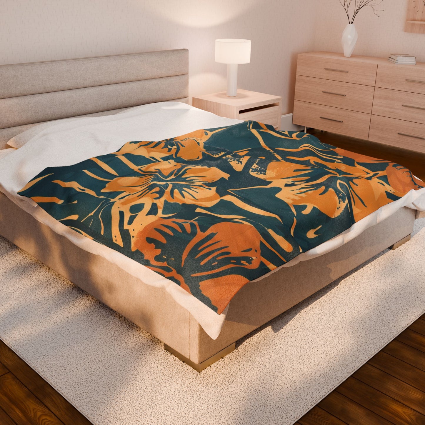 Tropical Floral Plush Blanket - Cozy Home Decor, Great Gift for Birthdays, Weddings, Holidays, Relaxing Evenings, Kids' Rooms
