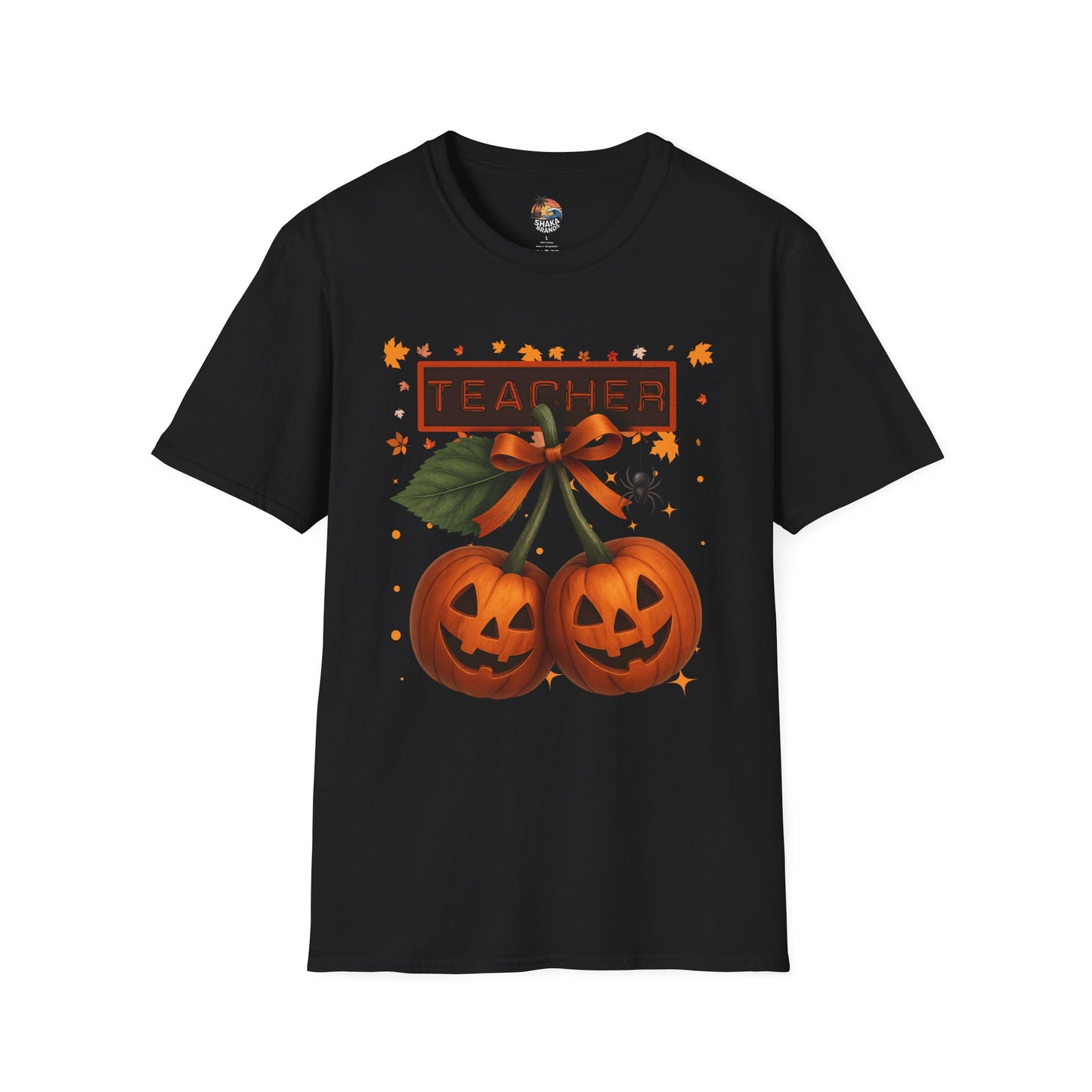 Halloween Teacher T-Shirt with Pumpkins, Spooky Costume Tee, Fall Festival Shirt, Autumn Gift for Educators, Halloween Party Top