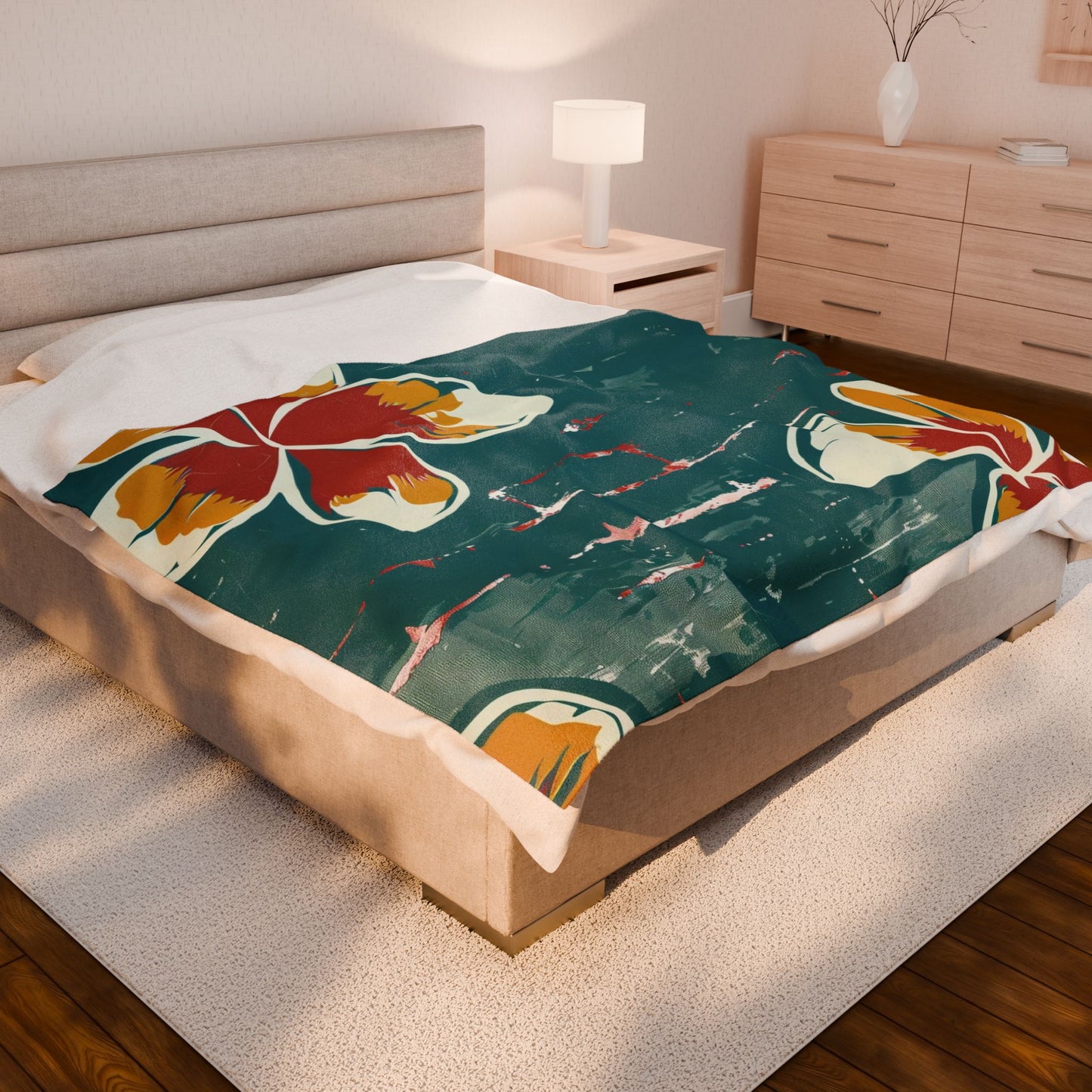 Tropical Floral Plush Blanket - Cozy Home Decor, Great Gift for Birthdays, Weddings, Holidays, Relaxing Evenings, Kids' Rooms