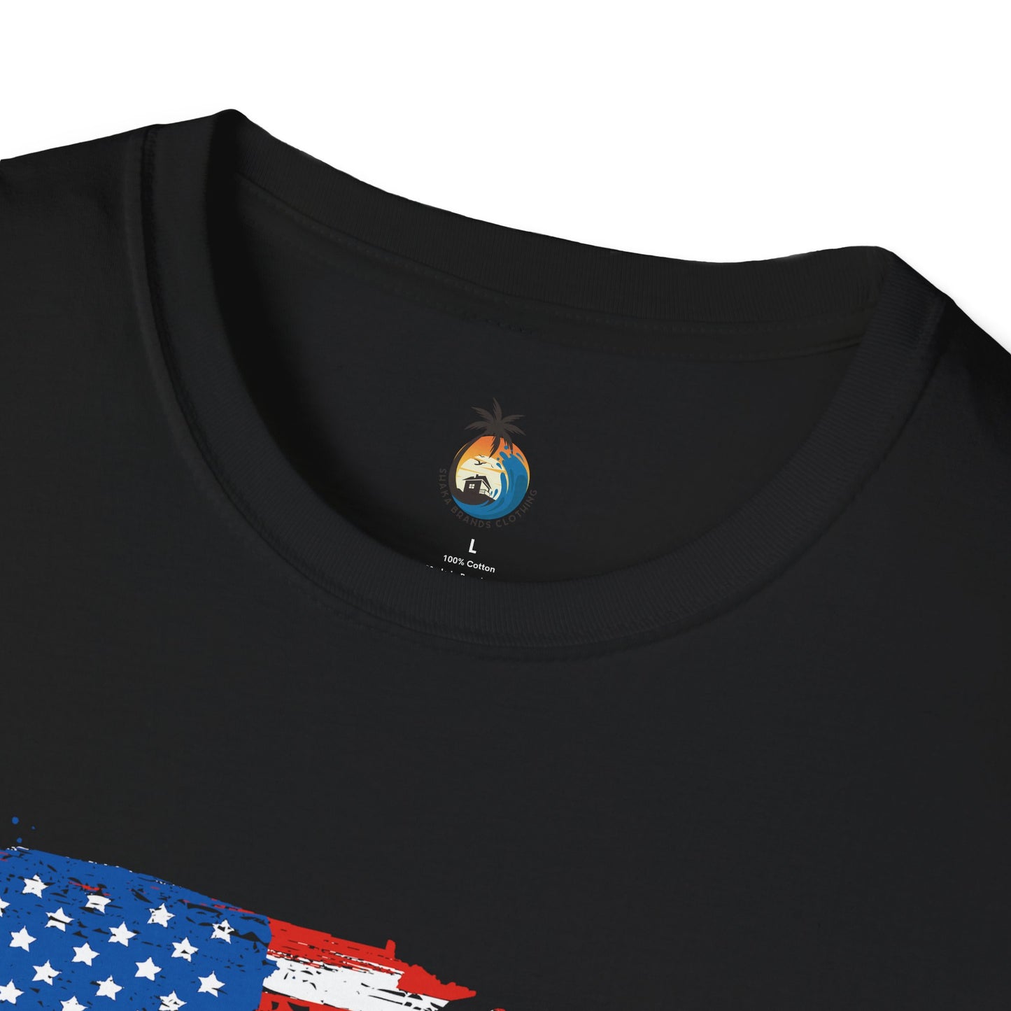 USA Flag Map Unisex Softstyle T-Shirt | Casual Wear, Patriotic Gift, Summer Outfit, Independence Day Apparel, Graphic Tee